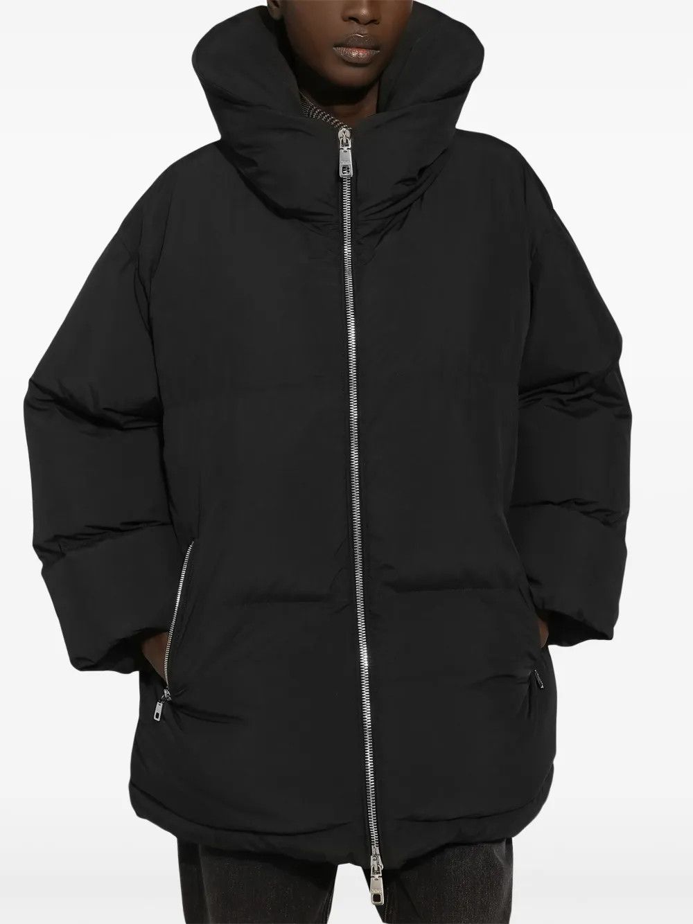 Dolce & Gabbana o1y0825 Turtleneck Shell Jacket in Black Size M / US 6-8 / IT 42-44 - 2 Thumbnail