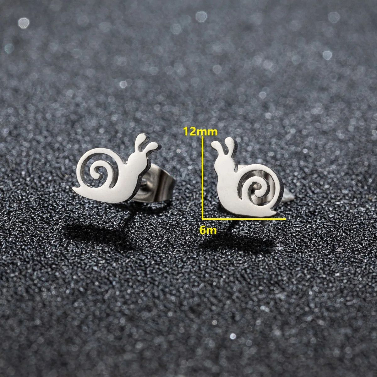 Jewelry Cute Snail Stud Earrings Charm Stainless Earring Gift Size ONE SIZE - 2 Thumbnail