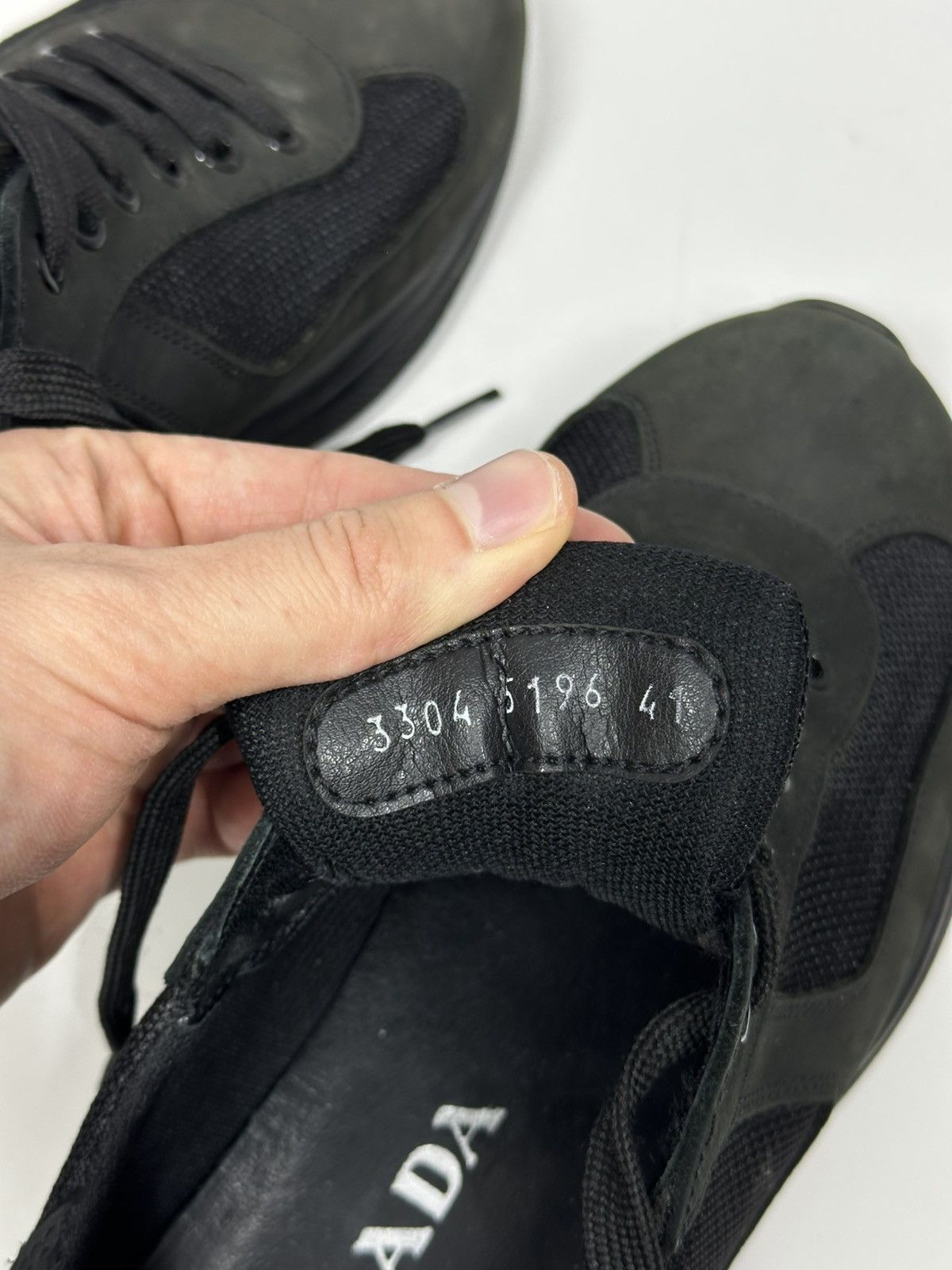 Prada Prada America's Cup Leather Low Top Sneakers Shoes Black Size US 8.5 / EU 41-42 - 7 Thumbnail