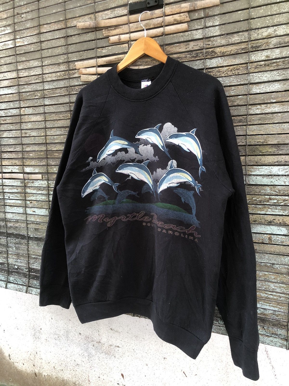 Japanese Brand × Vintage 💥Vintage 90s💥Myrtle Beach Dolphins Mirror Printed Sweatshirt Size US XL / EU 56 / 4 - 4 Thumbnail
