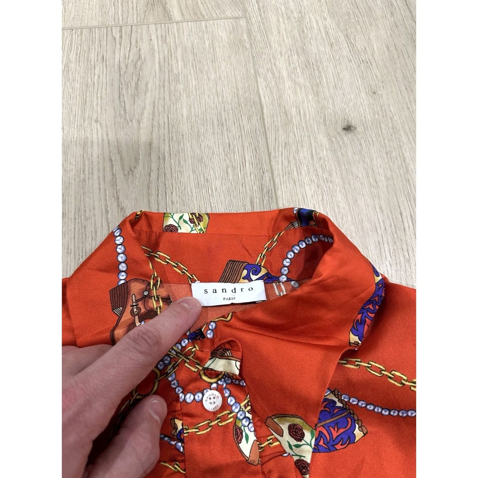 Sandro Sandro Western Silk Cowboy Boot Long Sleeve Shirt Dress Red 40 Women's Vintage Flaw Padded Shoulders Fashion Casual - Mens, Womens Size S / US 4 / IT 40 - 6 Thumbnail