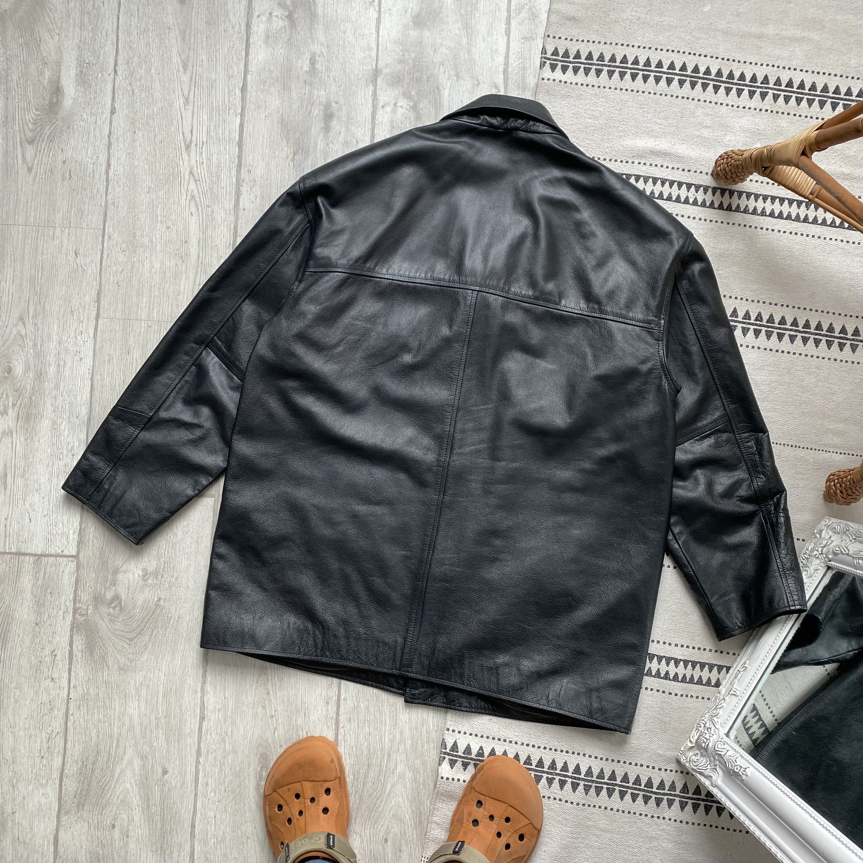Chevignon Vintage 90s Heavyl Leather Jacket USA Marlboro Chevignon Size US M / EU 48-50 / 2 - 2 Thumbnail