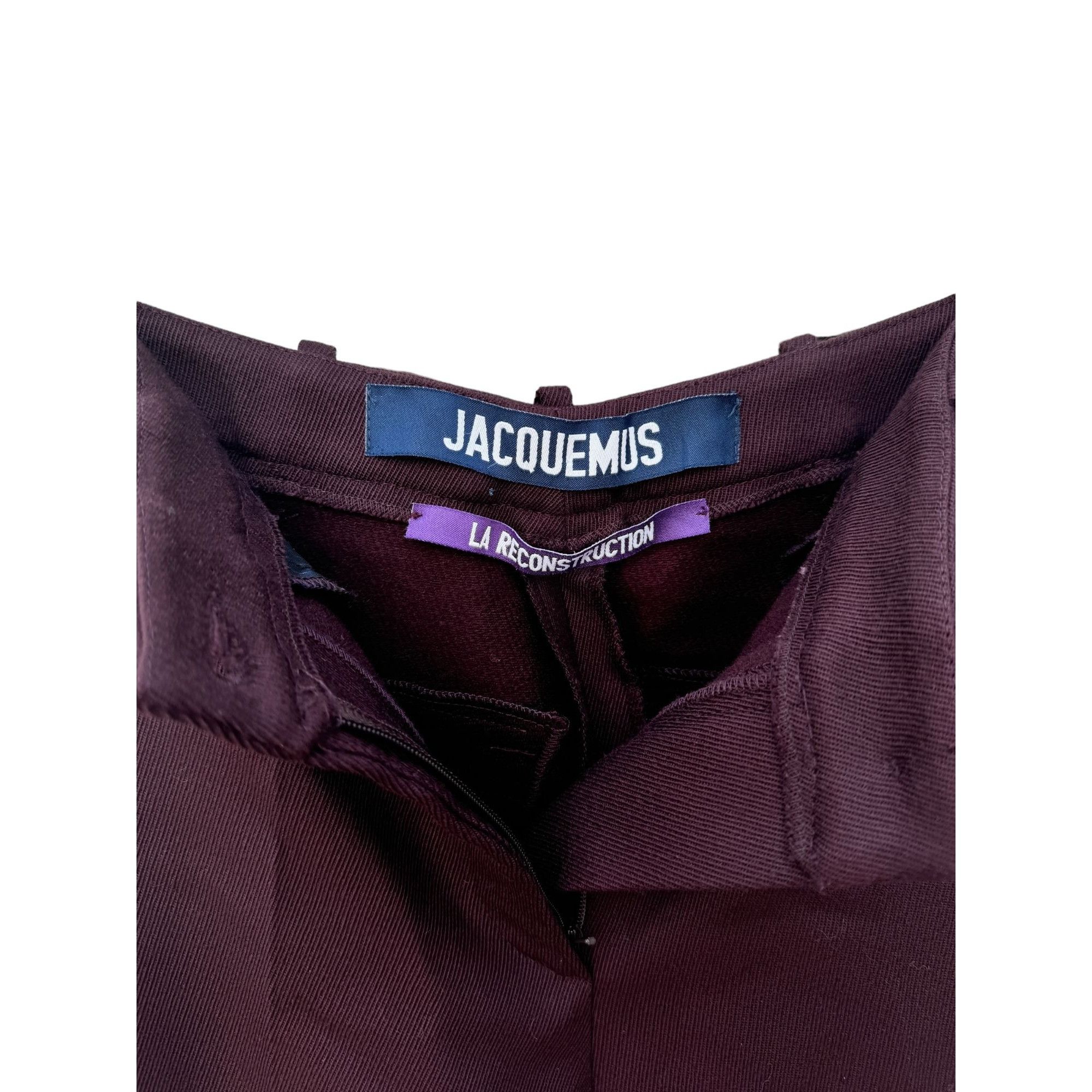 Jacquemus La Reconstruction Burgundy Wool Pants Size 26" / US 2 / IT 38 - 2 Thumbnail