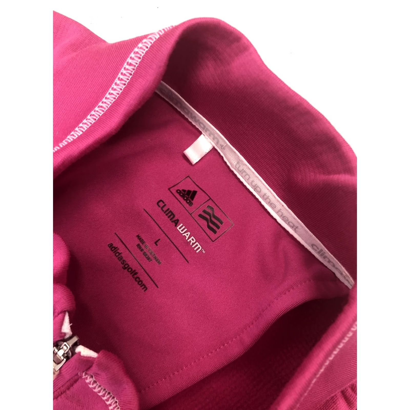 Adidas Adidas Vest Womens Large Pink Full Zip Torch Logo Climawarm Golf Jacket Coat Zip Size L / US 10 / IT 46 - 2 Thumbnail