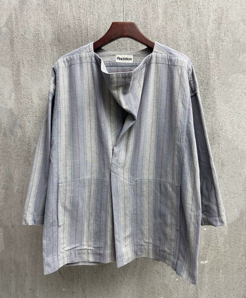 Issey Miyake Issey Miyake Striped collared cotton top Size M / US 6-8 / IT 42-44 - 1 Thumbnail