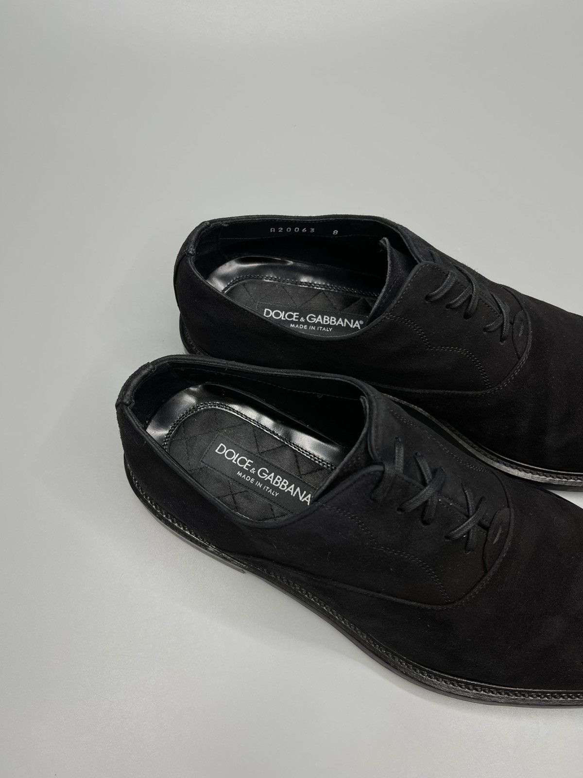 Dolce & Gabbana Dolce Gabbana Suede Black Lace Up Shoes Size US 8 / EU 41 - 2 Thumbnail