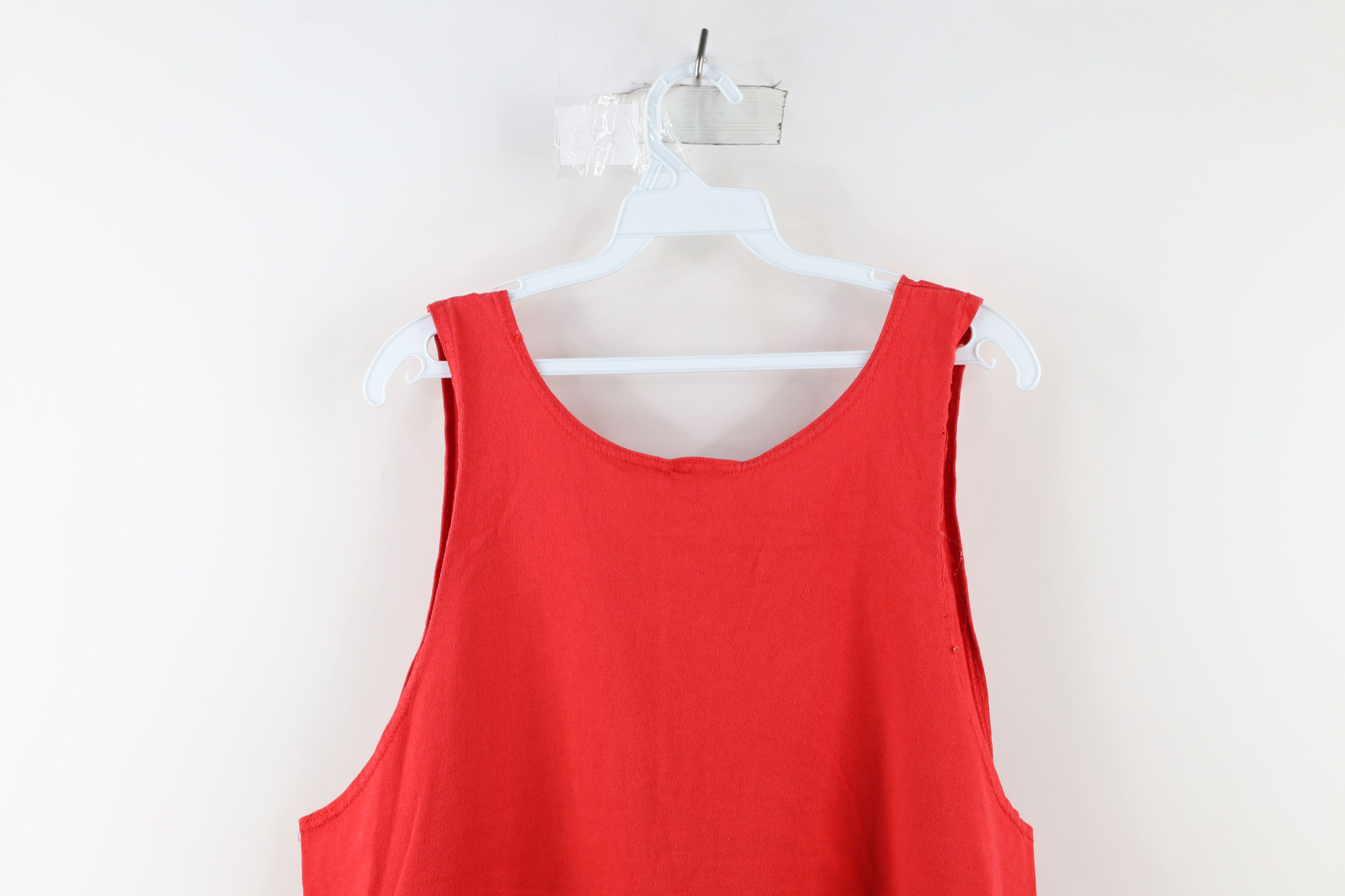 Vintage Vintage 90s Streetwear Tank Top T-Shirt Red Cotton USA Size US L / EU 52-54 / 3 - 9 Thumbnail