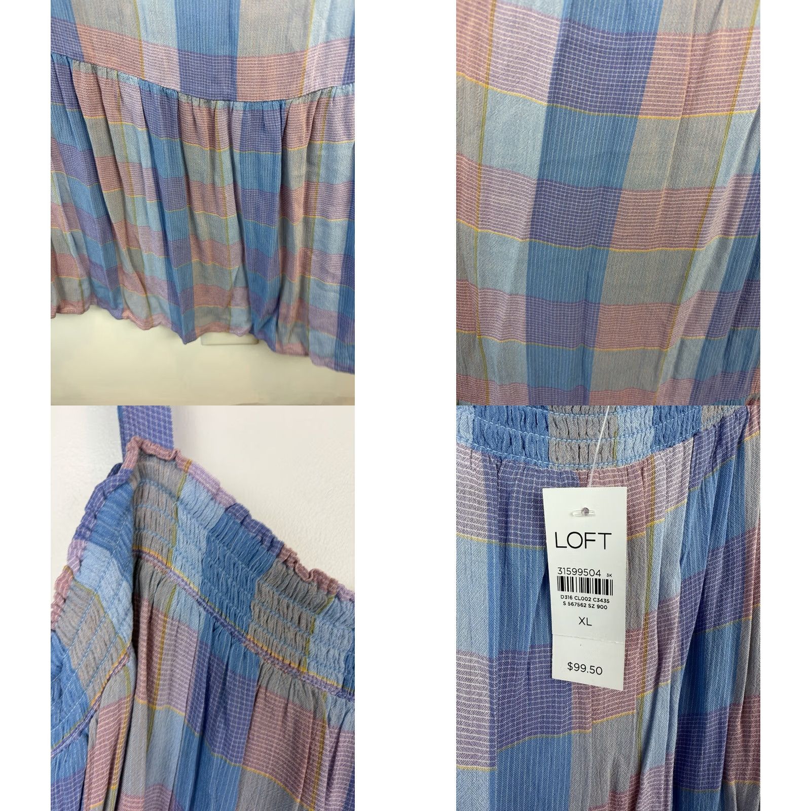 Loft LOFT Midi Dress Womens XL Blue Stripe Tiered Sundress Romantic Prairie New Size XL / US 12-14 / IT 48-50 - 8 Thumbnail