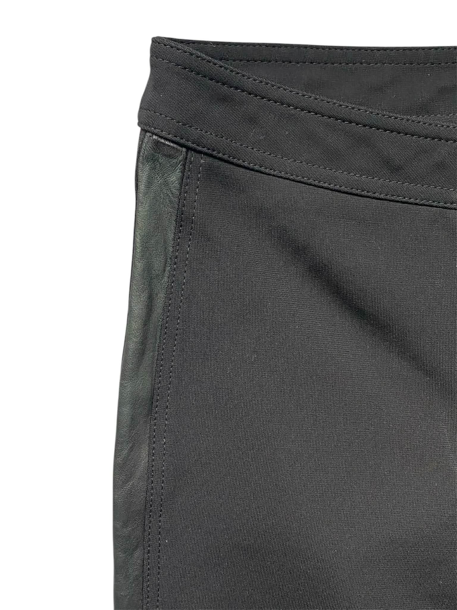 Burberry Burberry Black Lamb Leather Trim Skinny Fit Pants Leggings Size 28" / US 6 / IT 42 - 3 Thumbnail