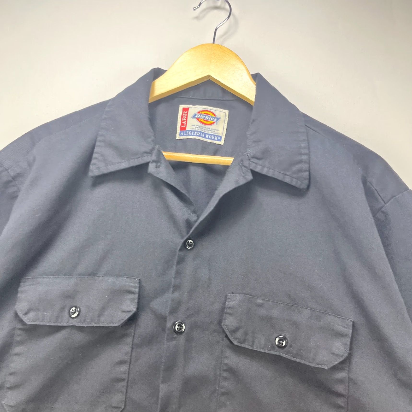 Dickies VINTAGE Dickies Button-Up Shirt Black L Mens Short Sleeve Work Size US L / EU 52-54 / 3 - 3 Thumbnail