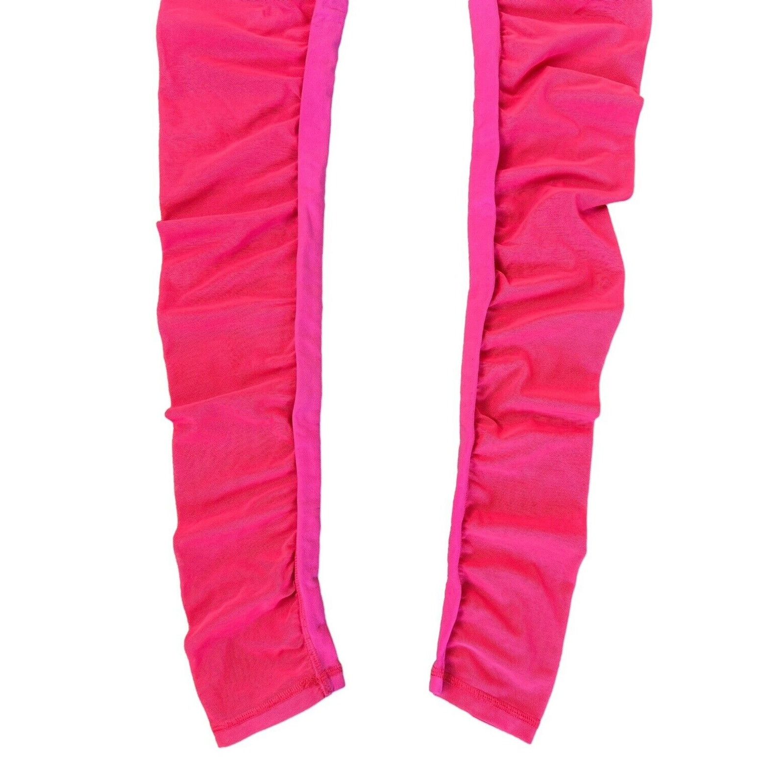 ALO YOGA Goddess Leggings Mesh Neon Azalea Hot Pink Coral S