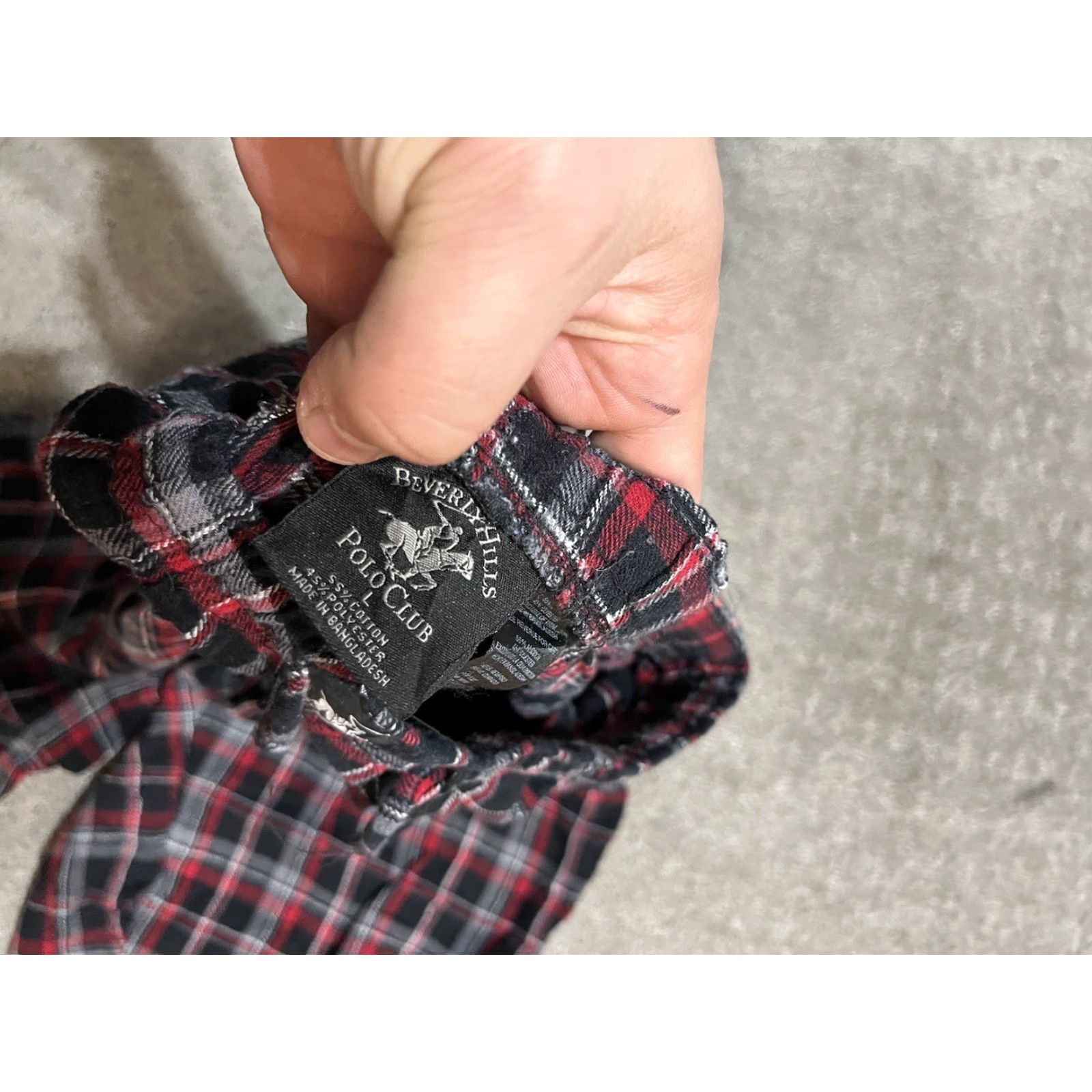 Beverly Hills Polo Club VINTAGE Beverly Hills Polo Club Fleece Lounge Pajama Pants Mens L Red Black Plaid Size US L / EU 52-54 / 3 - 5 Thumbnail