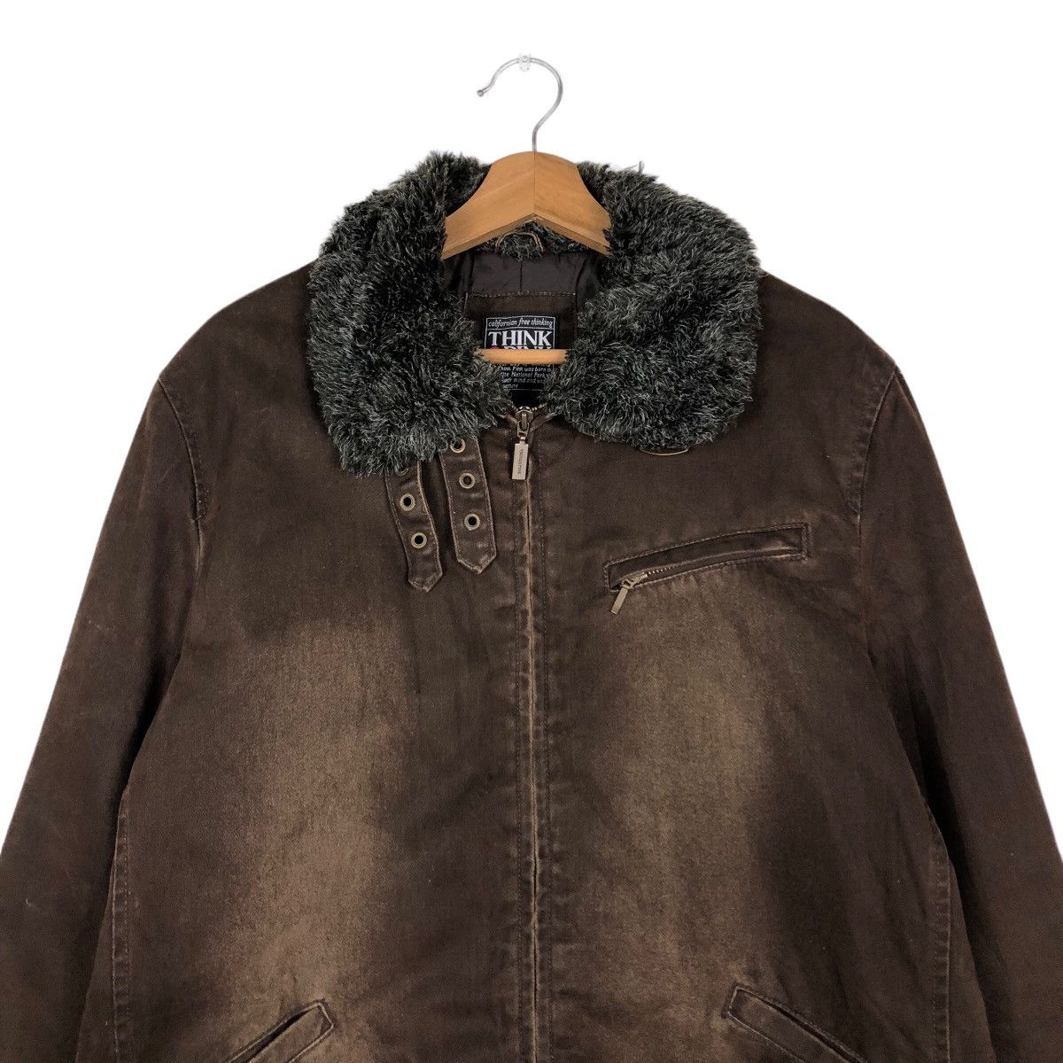 Japanese Brand 🔥Vintage Biker Jacket Think Pink Mink Fur Collar Size US L / EU 52-54 / 3 - 3 Thumbnail