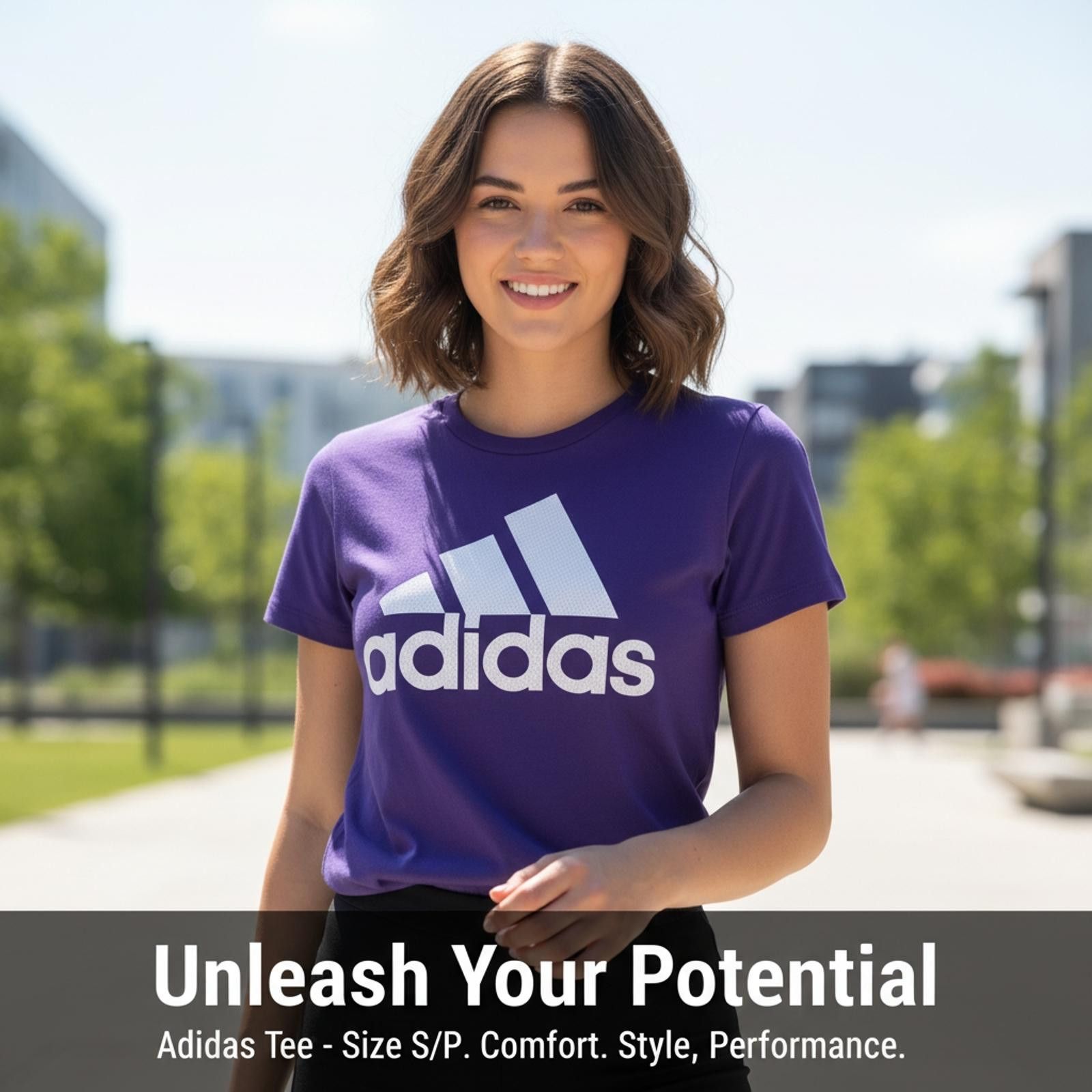 Adidas Adidas Women's Purple Logo T-Shirt Size S/P Size S / US 4 / IT 40 - 2 Thumbnail