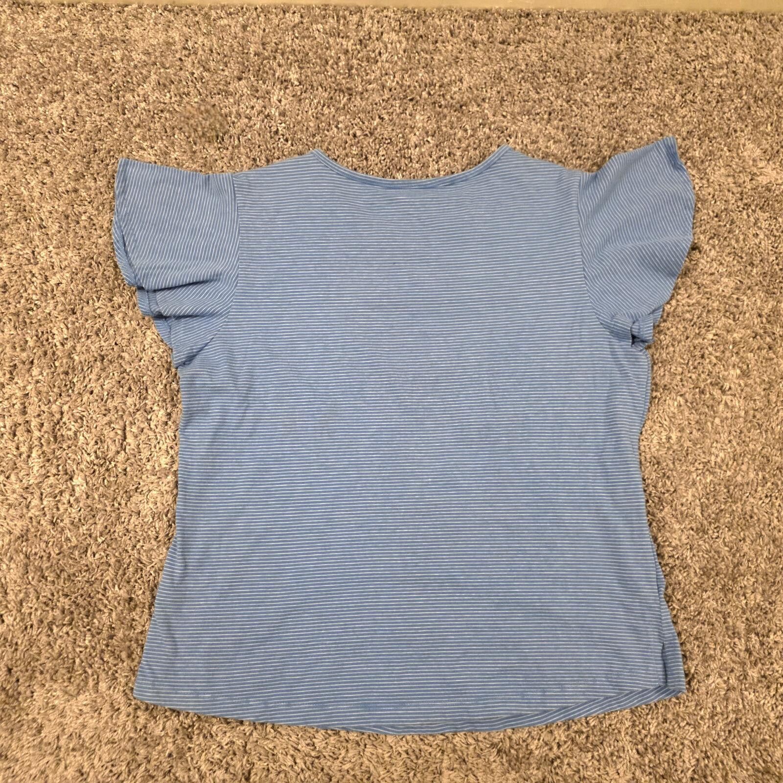 Other Boho Chic Laura Scott Flutter Sleeve Blue Striped Size L Size L / US 10 / IT 46 - 6 Thumbnail
