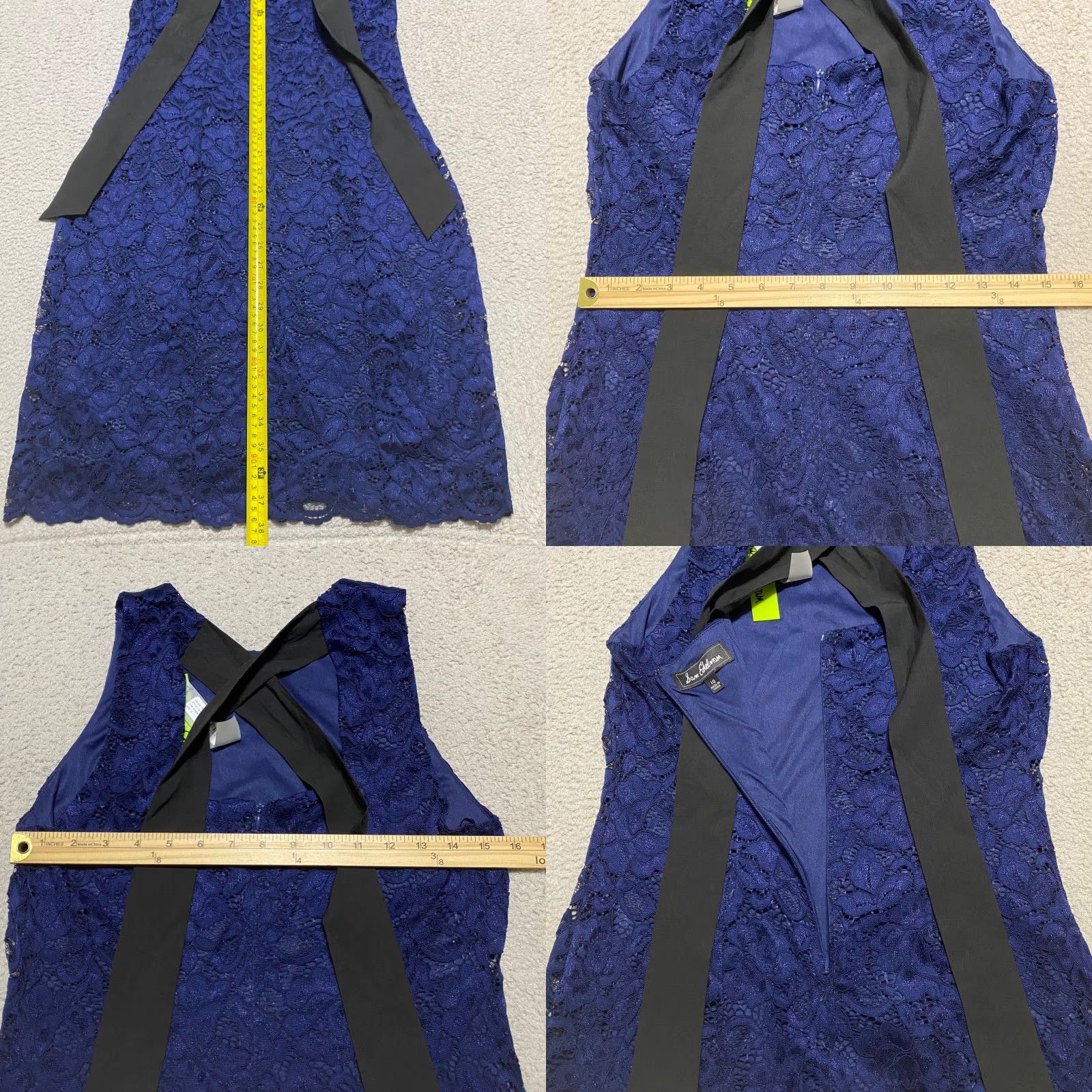 Sam Edelman NWT Sam Edelman Womens Dress Navy Blue Lace Floral Back Tie Sleeveless New sz 10 Size L / US 10 / IT 46 - 8 Thumbnail