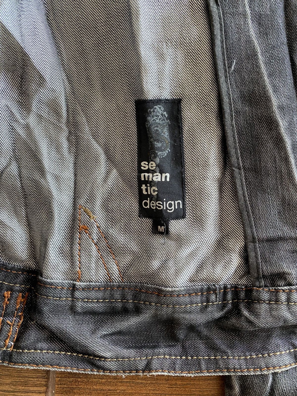 If Six Was Nine × Japanese Brand × semanticdesign Semantic Design Trucker Jacket Denim Distressed Size US M / EU 48-50 / 2 - 14 Thumbnail