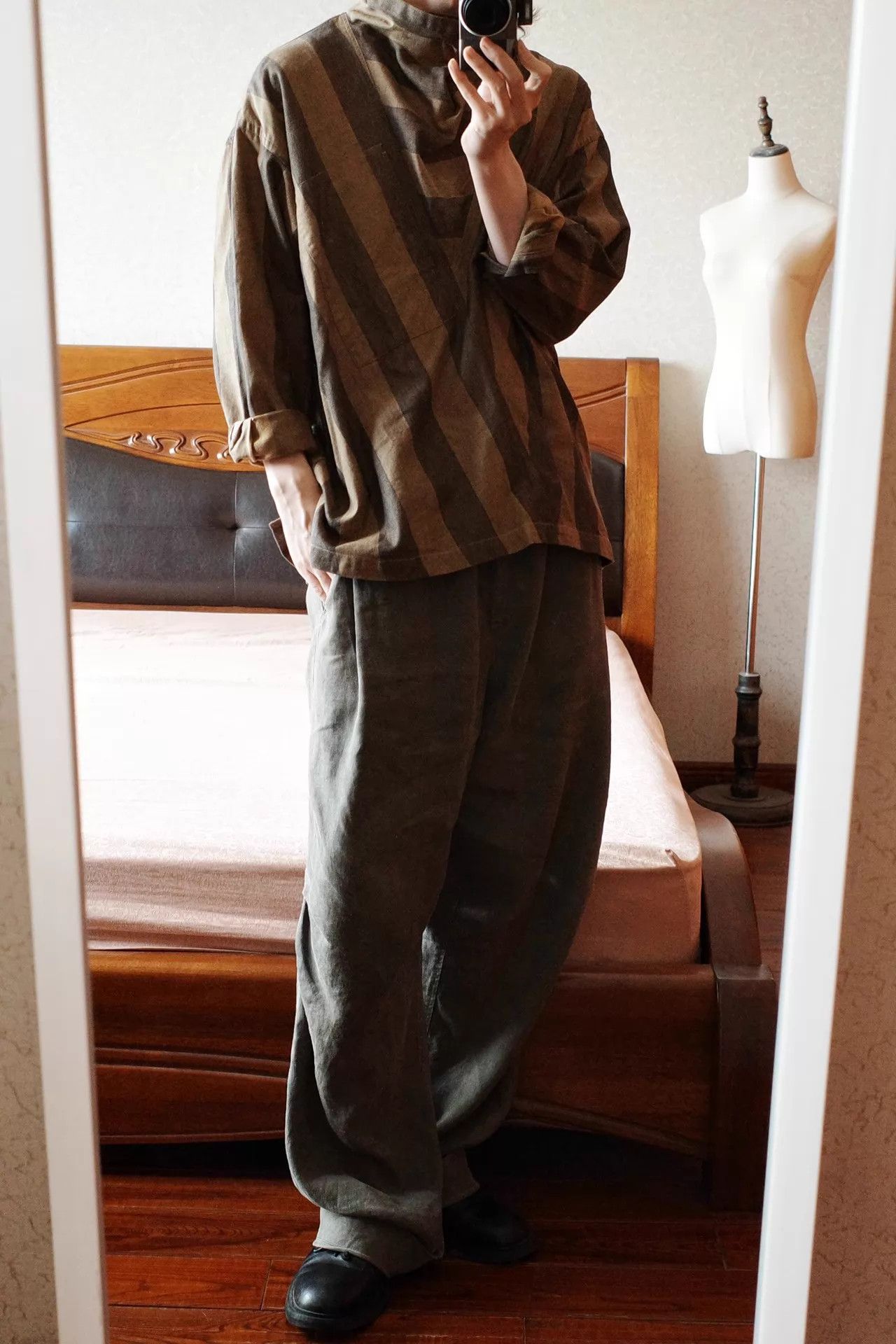 Issey Miyake Issey Miyake 90s Collar Shirt M Black Brown & Bronze Yellow Size US M / EU 48-50 / 2 - 8 Thumbnail