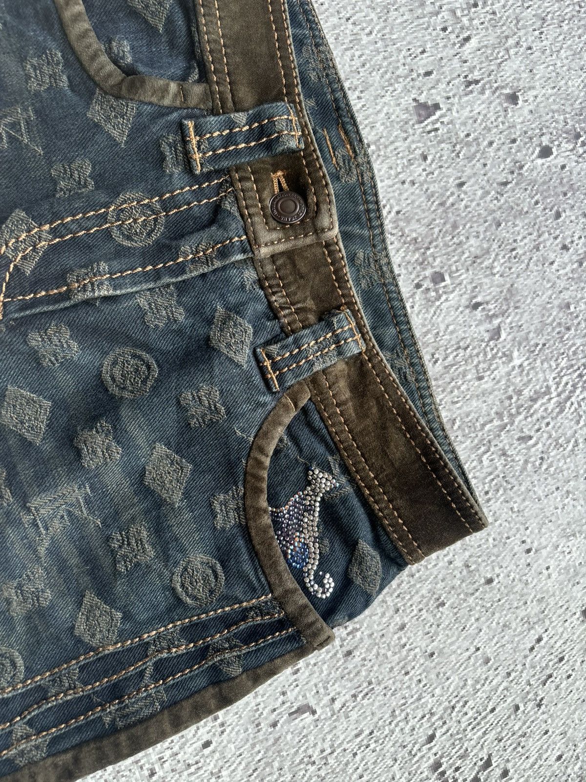 Hysteric Glamour 2000's GK flare monogram bootcut jeans Size 27" / US 4 / IT 40 - 5 Thumbnail