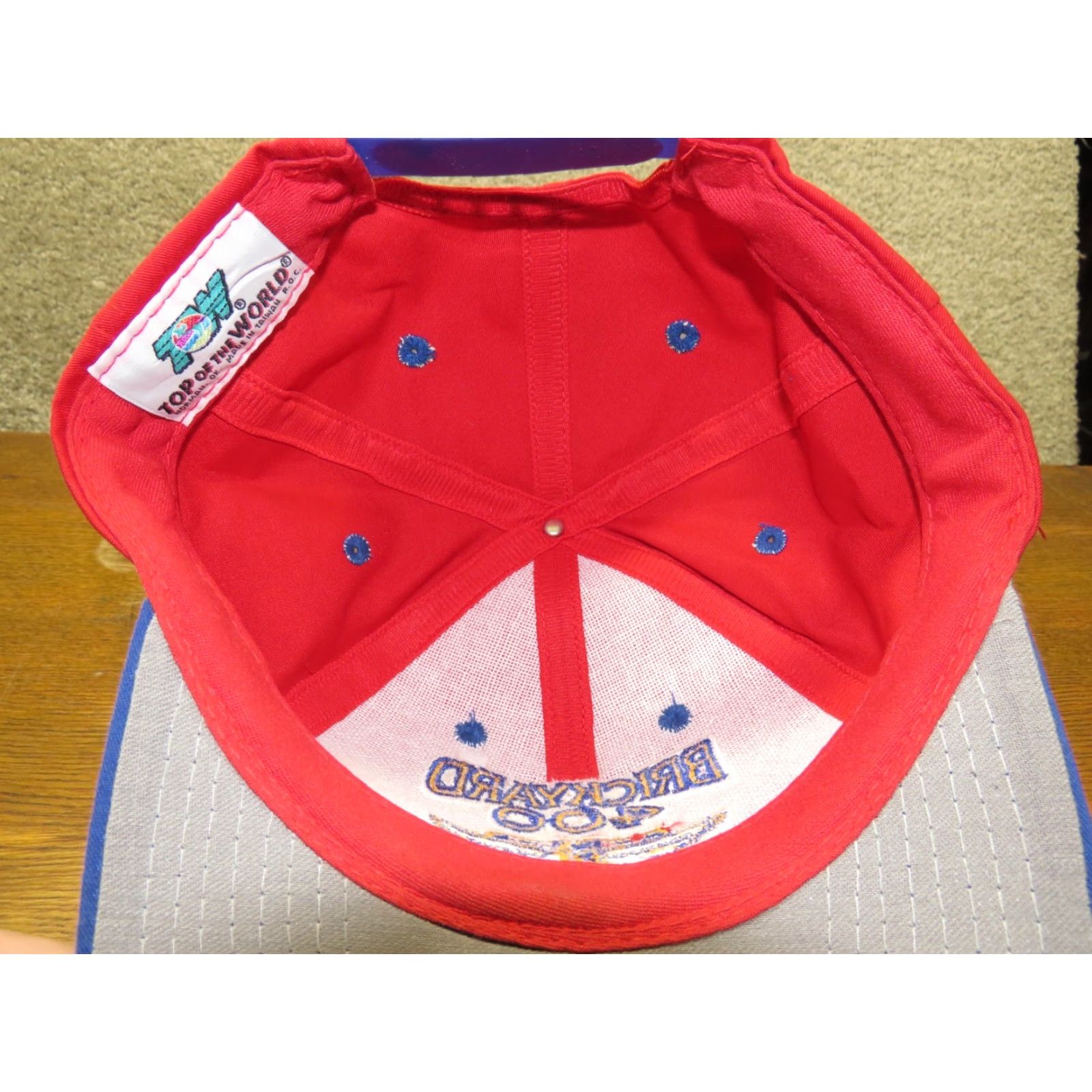 NASCAR Vtg HaT Brickyard 400 1996 Red Blue Nascar Racing Logo Trucker Adjustable Hat Size ONE SIZE - 6 Thumbnail