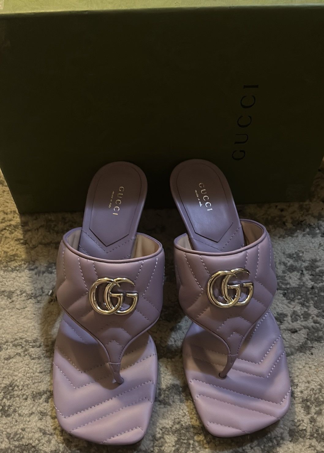Gucci Gucci Double G Thong Sandal Mules Lavender Size US 10 / IT 40 - 2 Thumbnail