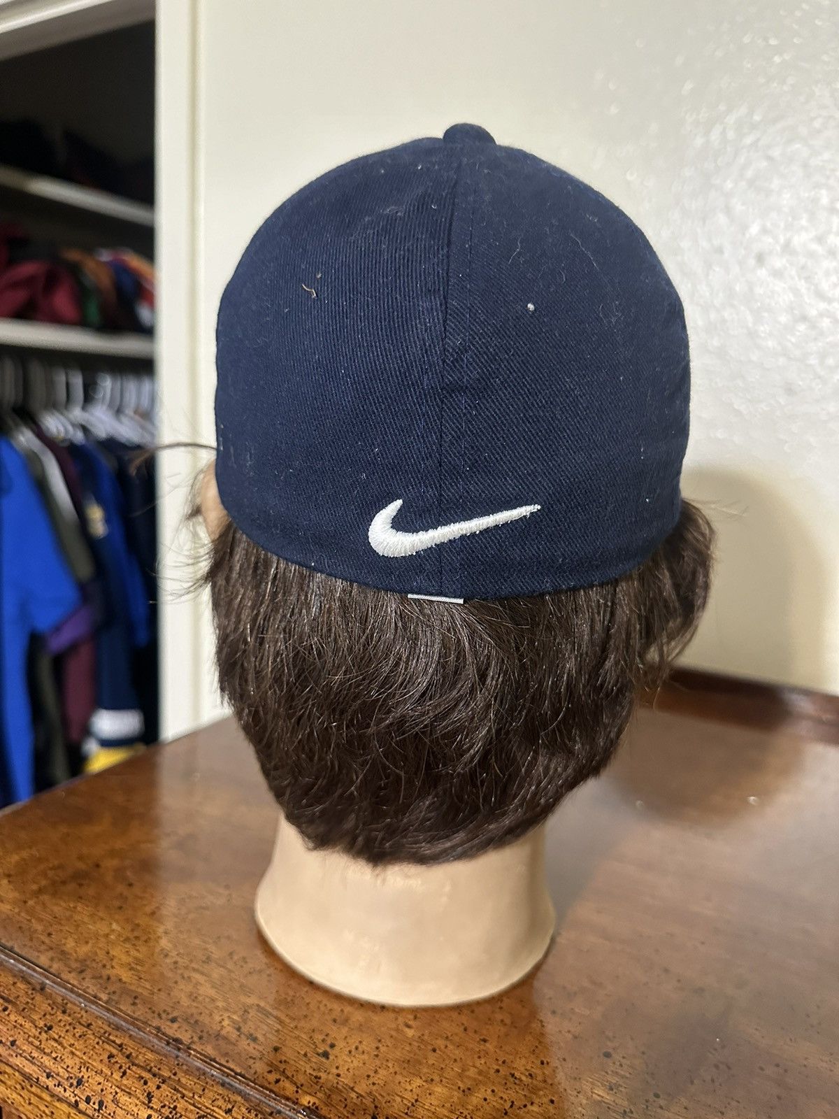 Nike × Vintage Vintage Nike athletic fitted “dark blue” hat 90s size 7 1/8 Size ONE SIZE - 4 Thumbnail