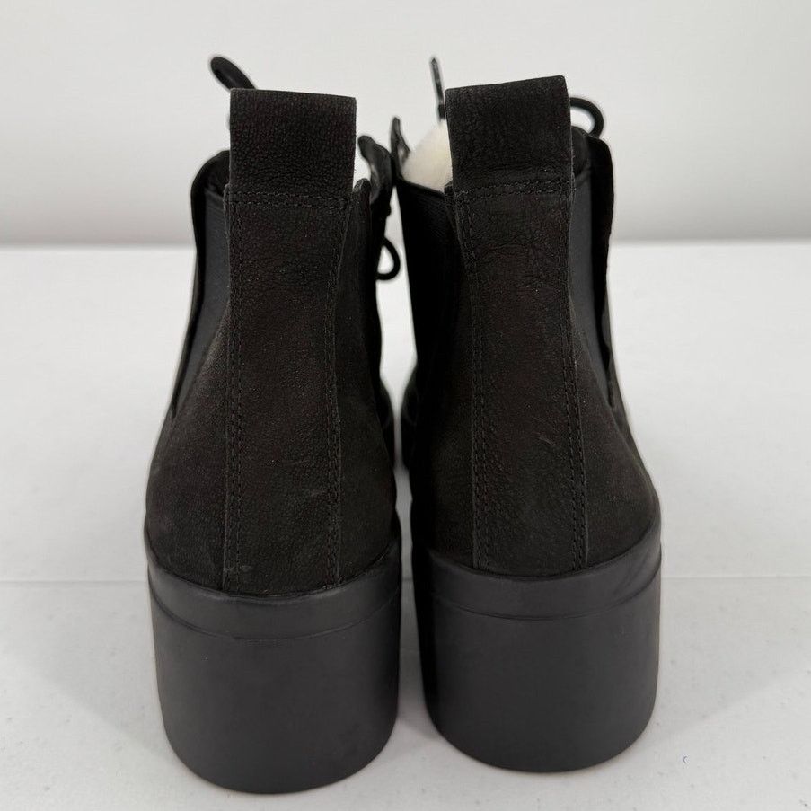 Eileen Fisher NEW Eileen Fisher Black Calm Shearling Wedge Boot Booties Size US 8 / IT 38 - 4 Thumbnail