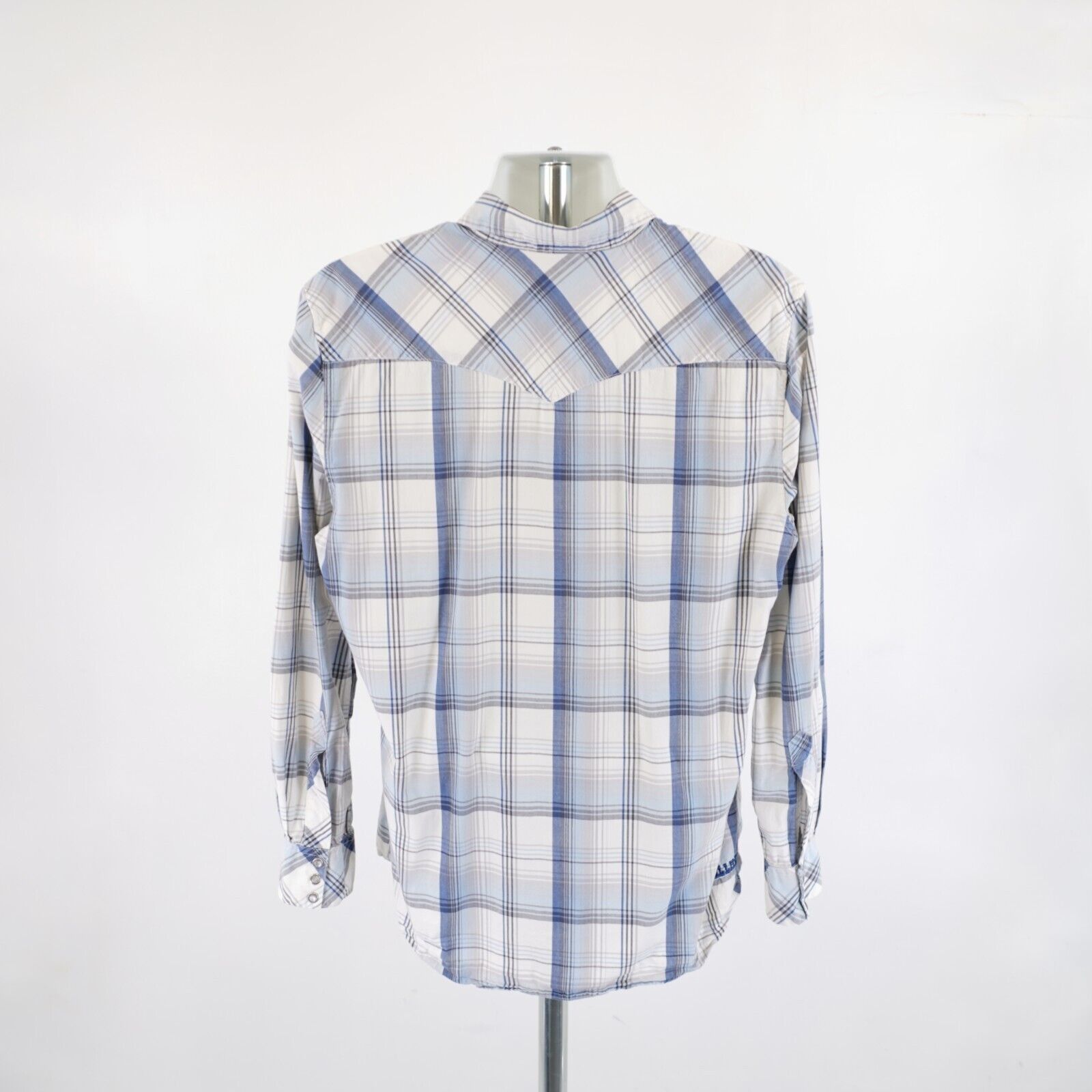 Other Bullhead Western Style Pearl Snap Large White Blue Plaid Col Size US L / EU 52-54 / 3 - 8 Thumbnail