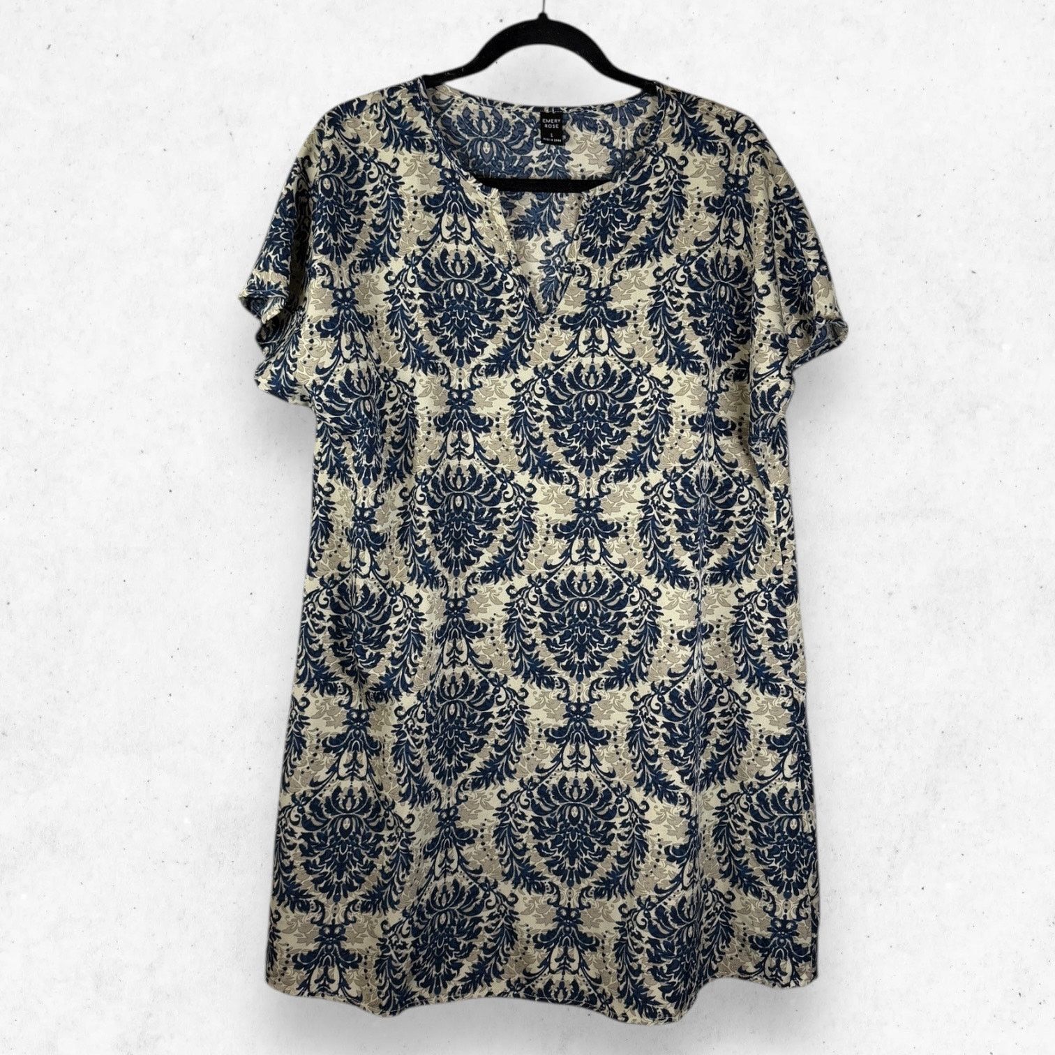 Other Emery Rose Tunic Top Size L Short Sleeves Floral Blue Size L / US 10 / IT 46 - 1 Thumbnail