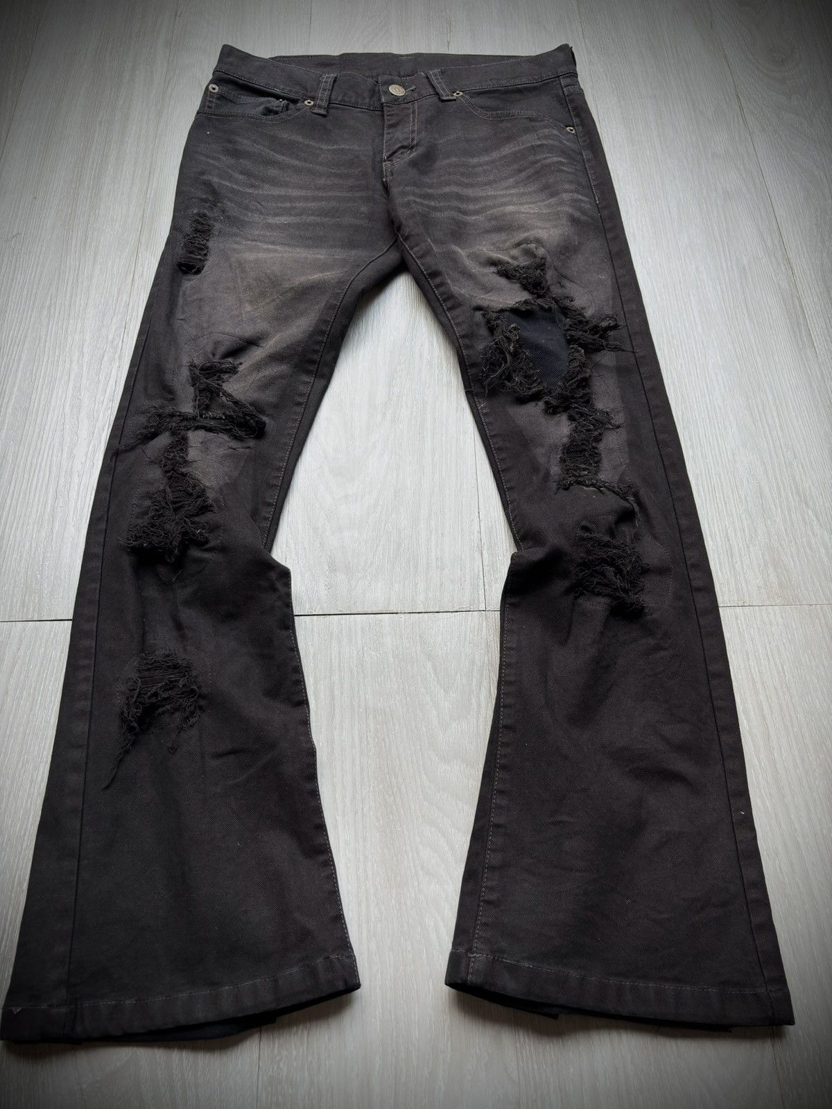 Tornado Mart TORNADO MART distressed lace up jeans Size US 28 / EU 44 - 1 Thumbnail