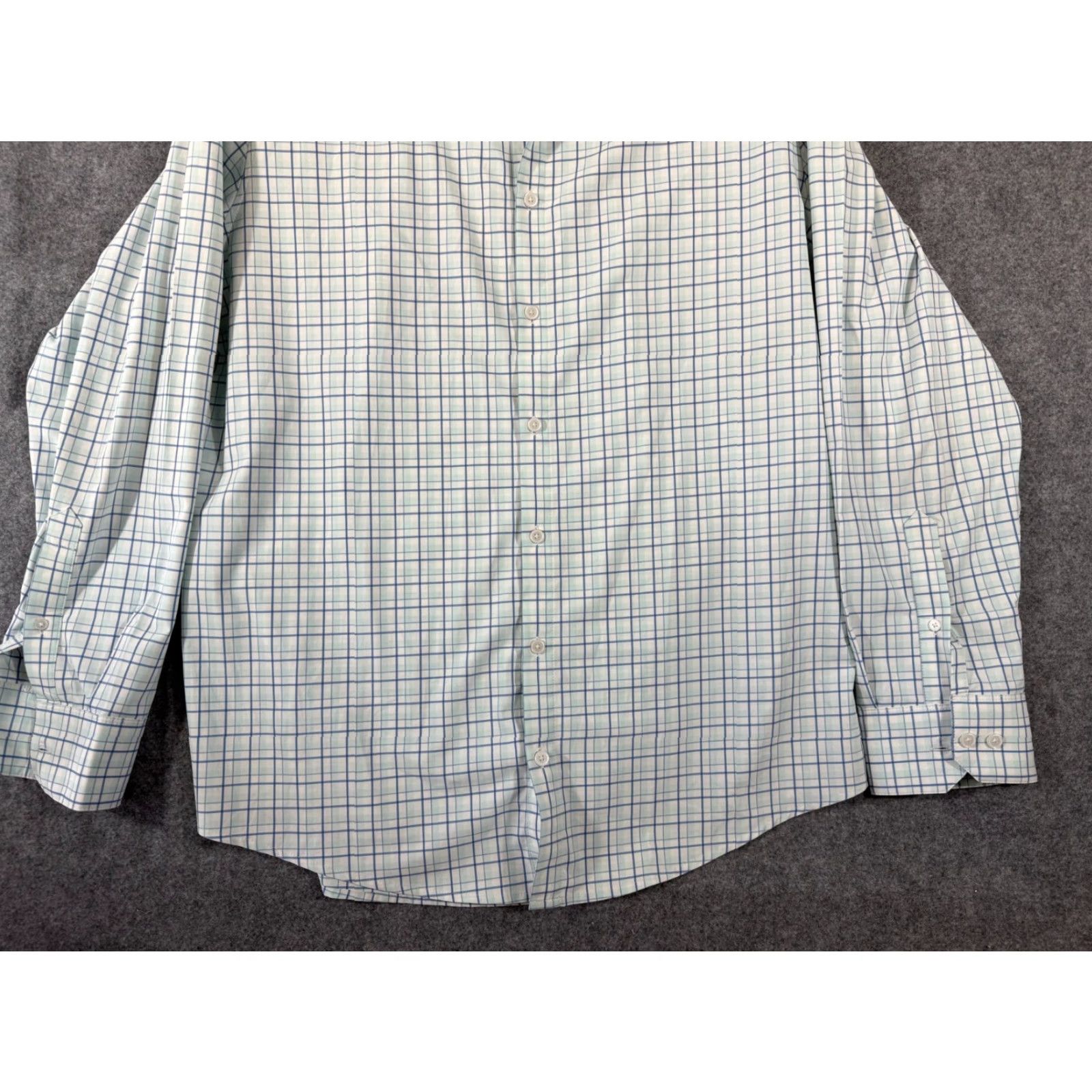 Mizzen+Main Mizzen+Main Leeward Dress Shirt Mens XL Trim Blue Green Plaid Performance Long Sleeve Shirt Size 46R - 4 Thumbnail