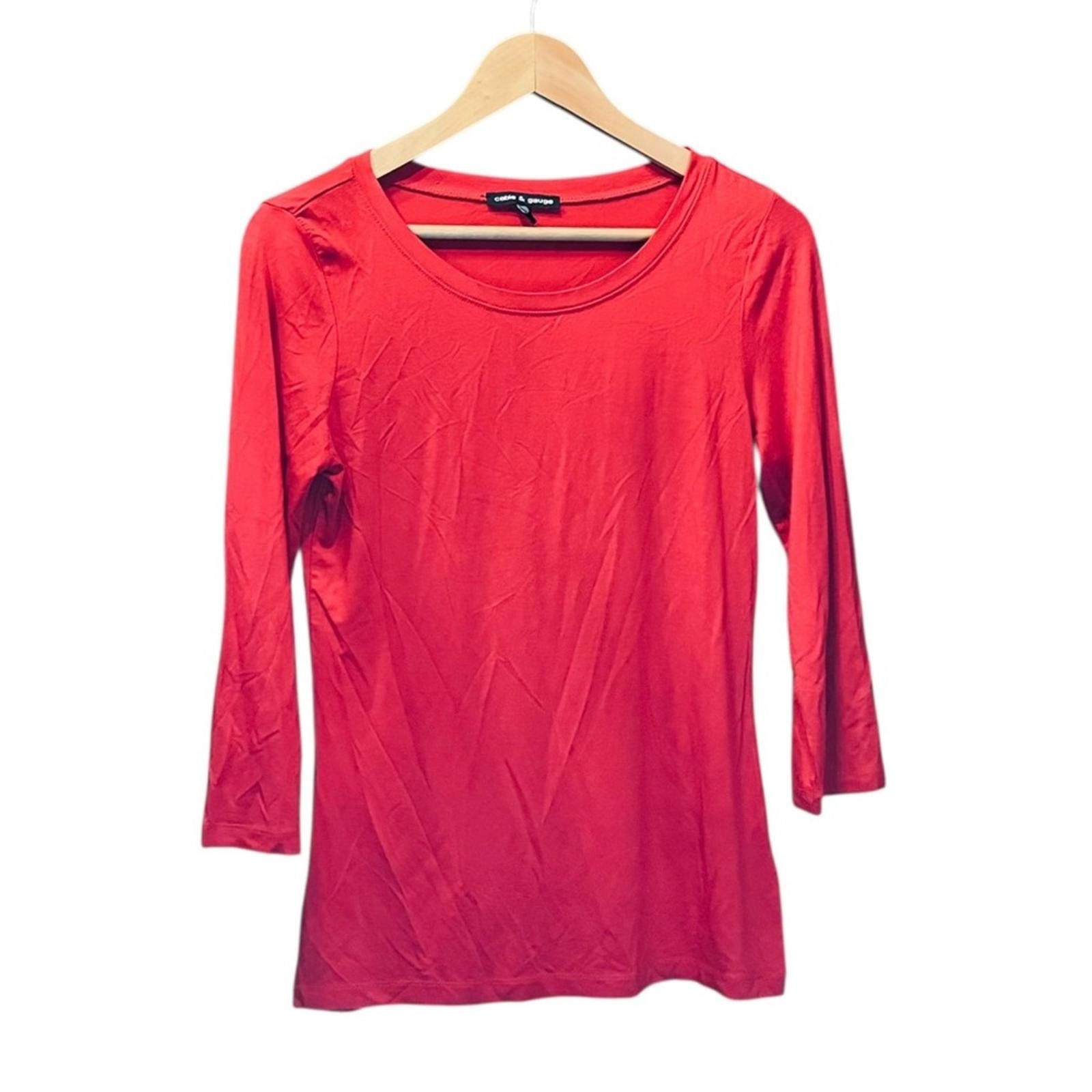 Designer NWOT Cable & Gauge Ruby Merlot Scoop Neck Blouse Size Medium Size M / US 6-8 / IT 42-44 - 1 Thumbnail