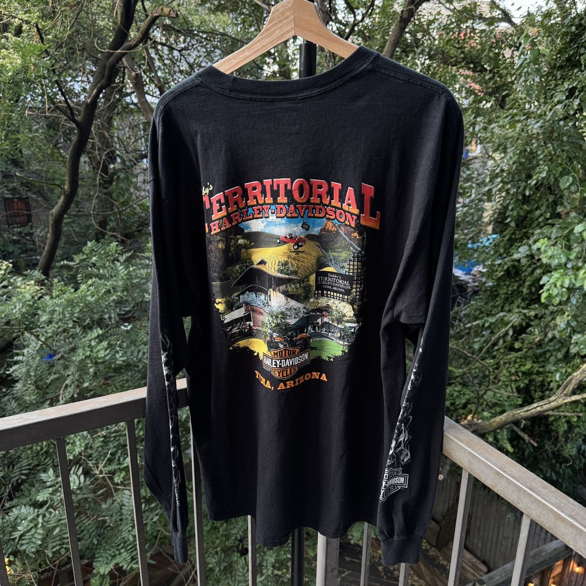Harley Davidson Vintage Harley Davidson Skull Ghost Flame Longsleeve Chopper Size US XL / EU 56 / 4 - 2 Thumbnail