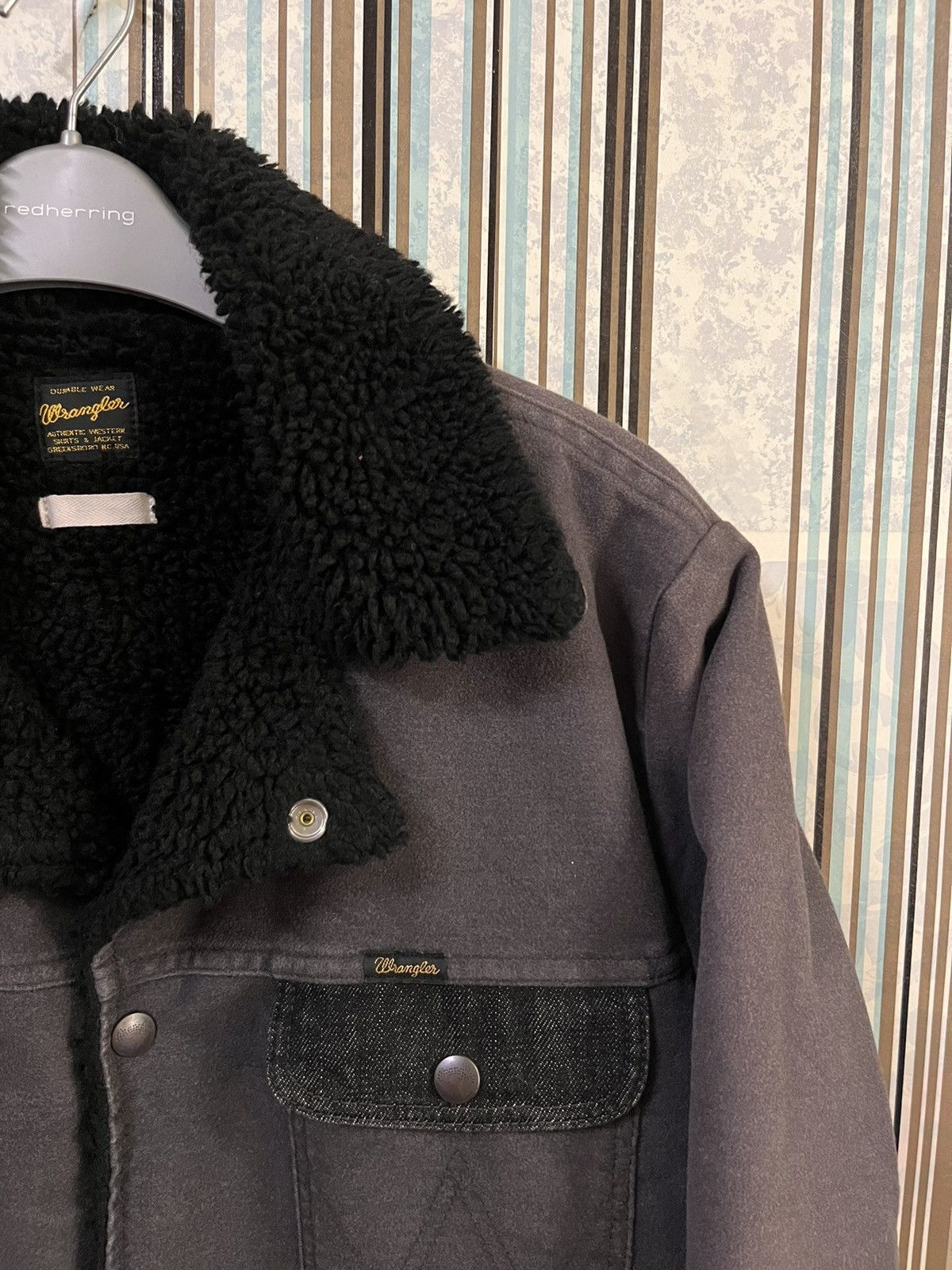 Wrangler 1990s denim attached faux fur #E5 Size US S / EU 44-46 / 1 - 6 Thumbnail