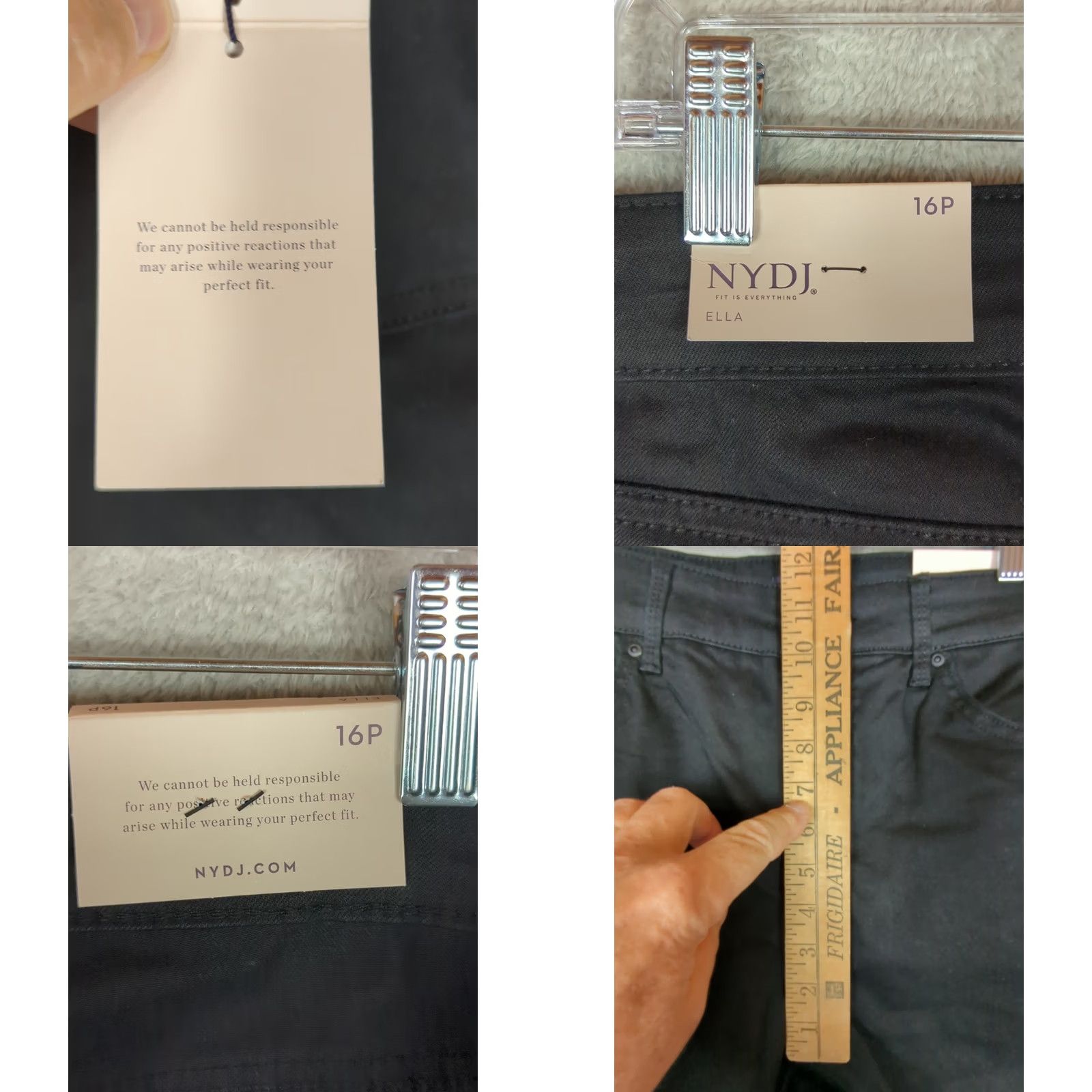 NYDJ NYDJ Bermuda Shorts 16P Black Ella Denim Zip Side Slits 5-Pocket Women’s Comfort Size 38" / US 16 / IT 52 - 8 Thumbnail