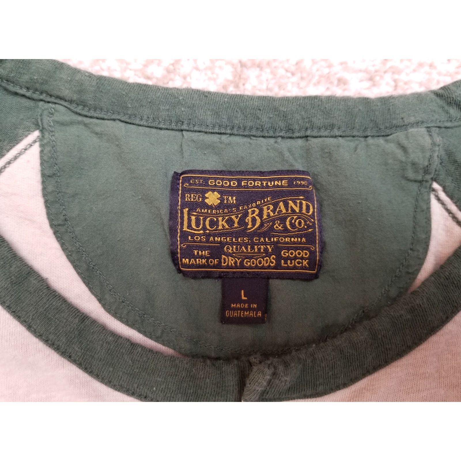 Lucky Brand Lucky Brand Shirt Womens Large Green Beige Polyester Blend Crewneck Short Sleeve Shirt Womens L Green Beige 90s Outdoor (if applicable) Mens/Womens Size L / US 10 / IT 46 - 4 Thumbnail