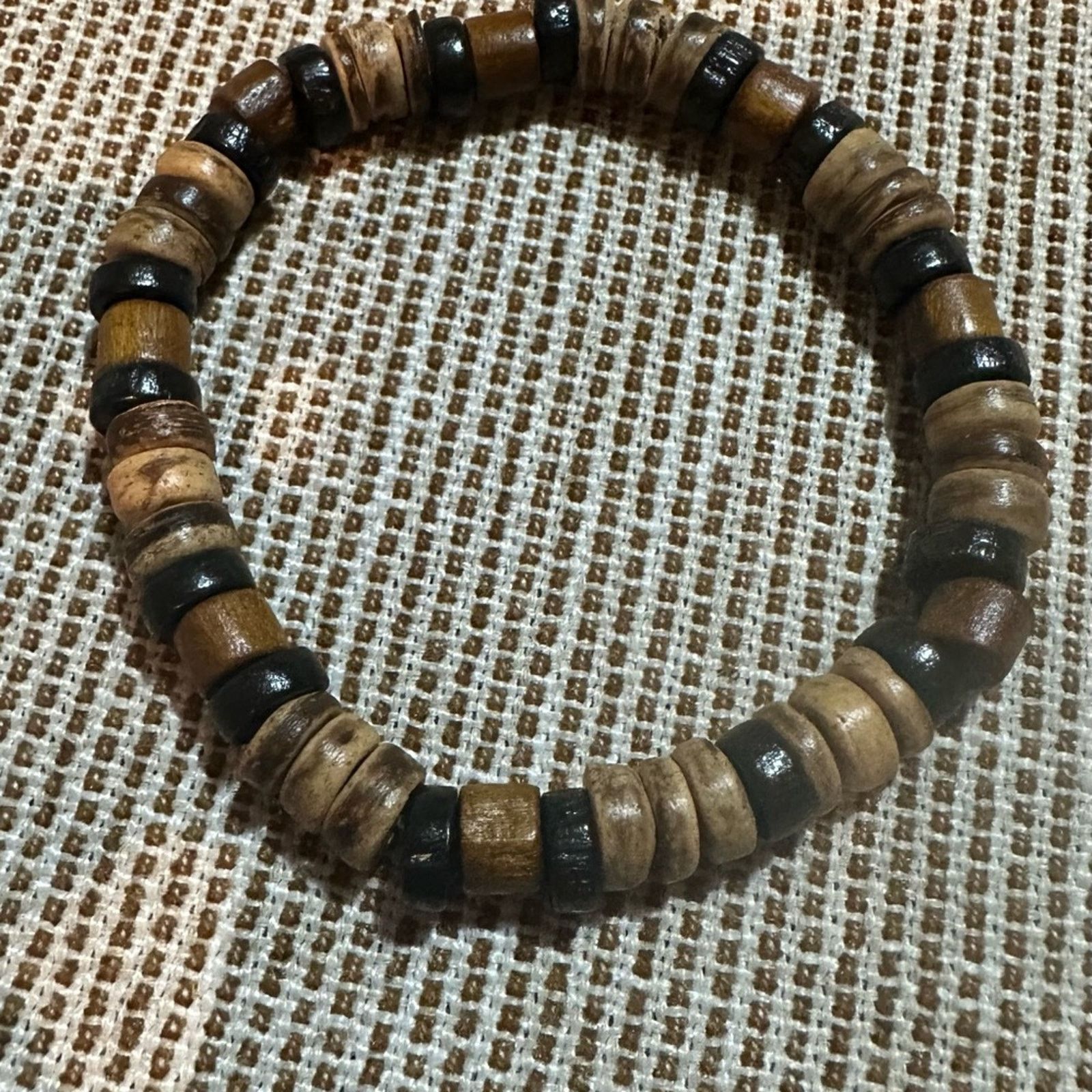 Other Boho Bohemian Wood Beaded Mens Bracelet Size ONE SIZE - 3 Thumbnail