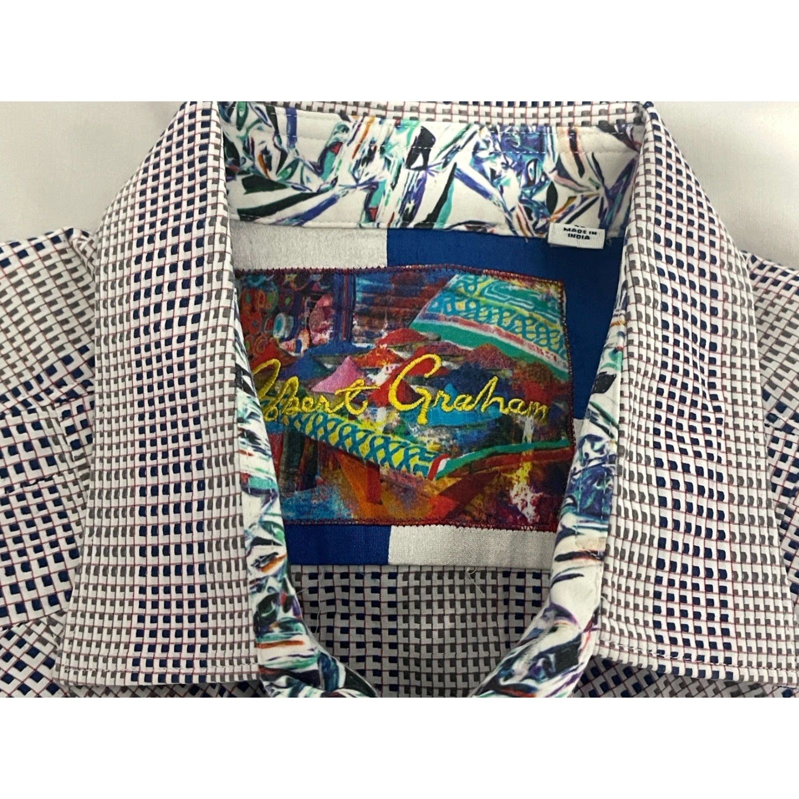 Robert Graham Robert Graham Shirt Mens Large Multicolor Geometric Long Sleeve Button-Up Casual Wedding Party/Cocktail Modern American Mens Size US L / EU 52-54 / 3 - 4 Thumbnail