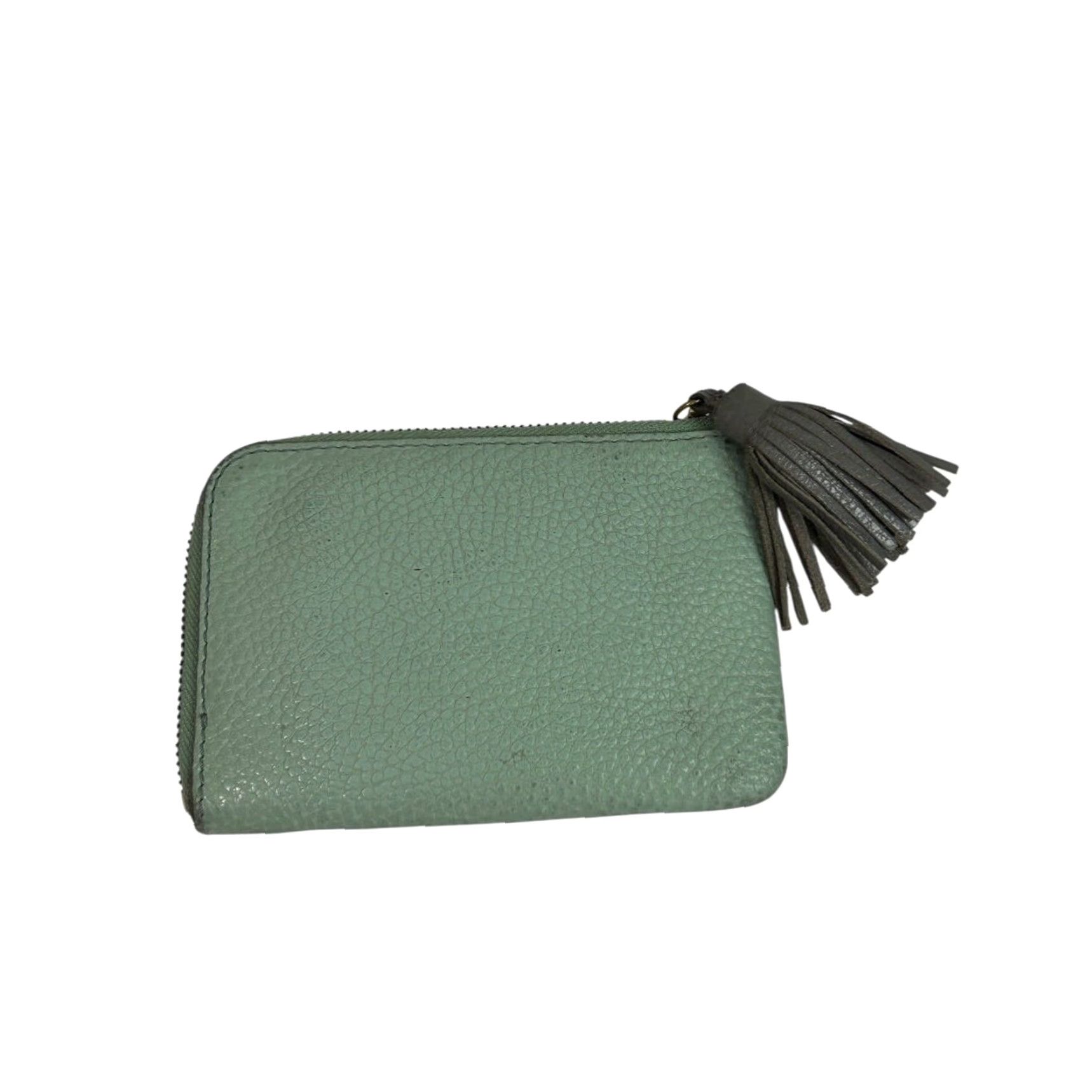 Fossil Fossil Tara Wristlet Green Pebbled Leather Gray Tassel 6 x 4 Inch Wallet Women Size ONE SIZE - 4 Thumbnail