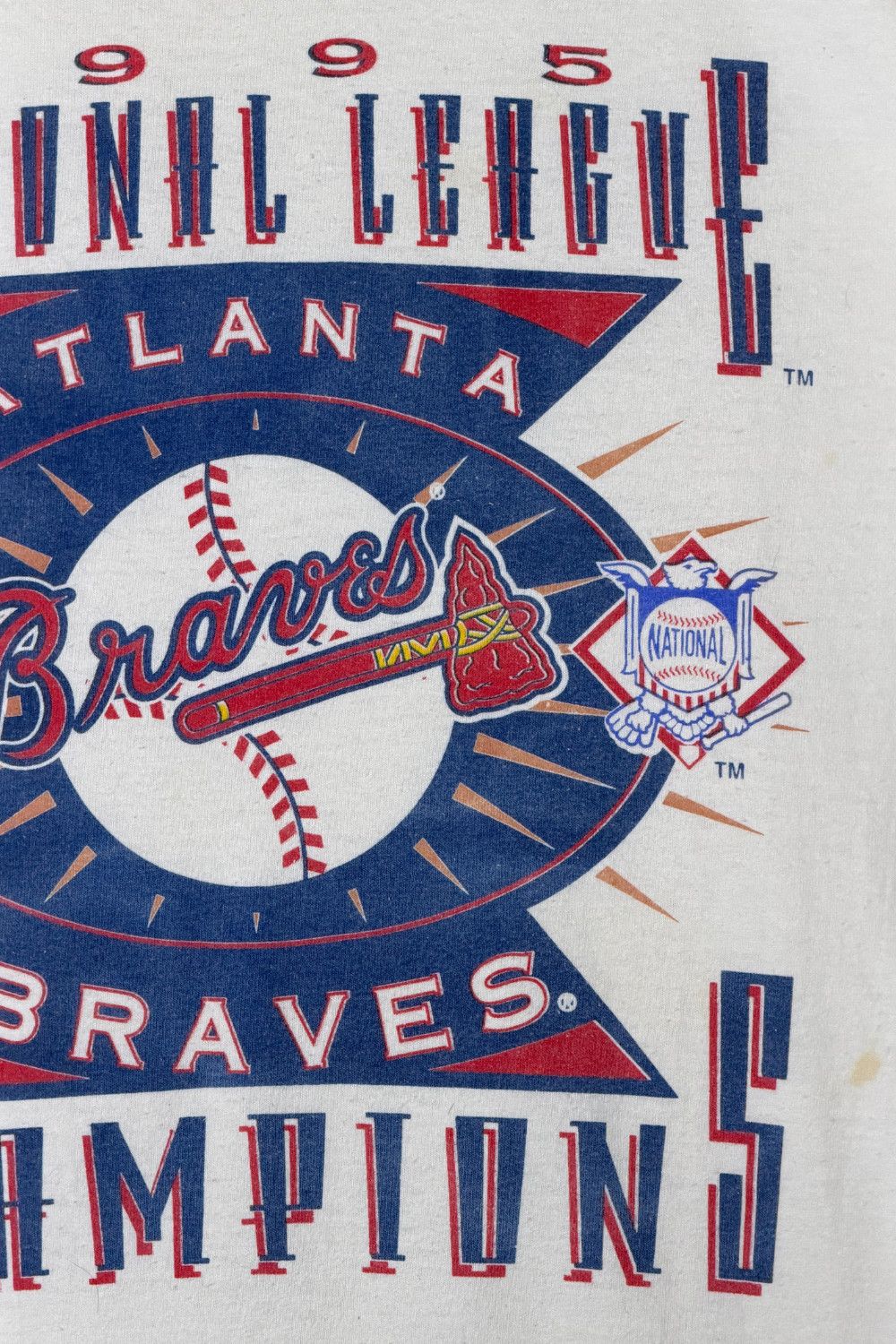 Fruit Of The Loom 1995 Atlanta Braves National League Champions Tee MLB Size US L / EU 52-54 / 3 - 7 Thumbnail