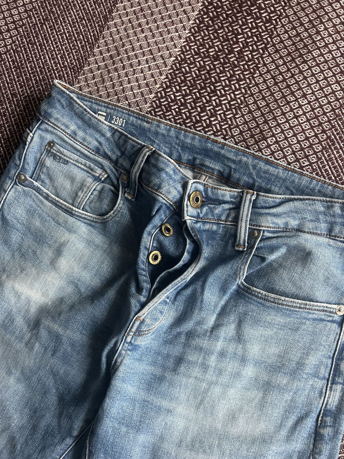 G-Star Vintage G-star Raw 3301 Slim Denim Jeans Washed Faded Sz W31 Size US 31 - 9 Thumbnail