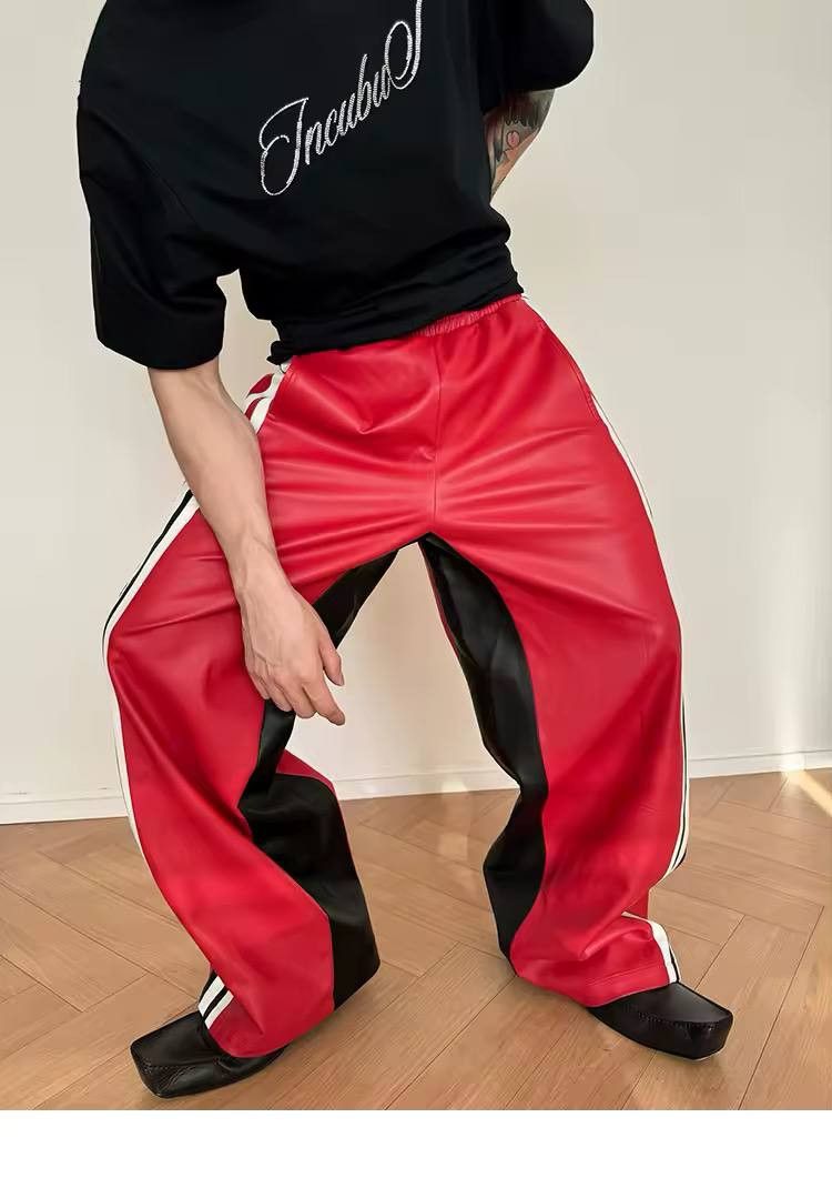 Japanese Brand × Vintage leather wide pants with an elastic waist. Size US 36 / EU 52 - 7 Thumbnail