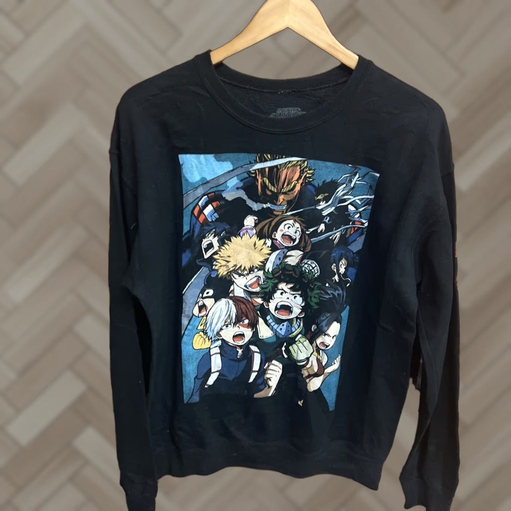 Vintage My Hero Academia Anime Black Crewneck Sweatshirt Mens Medium T29 Size US M / EU 48-50 / 2 - 1 Thumbnail