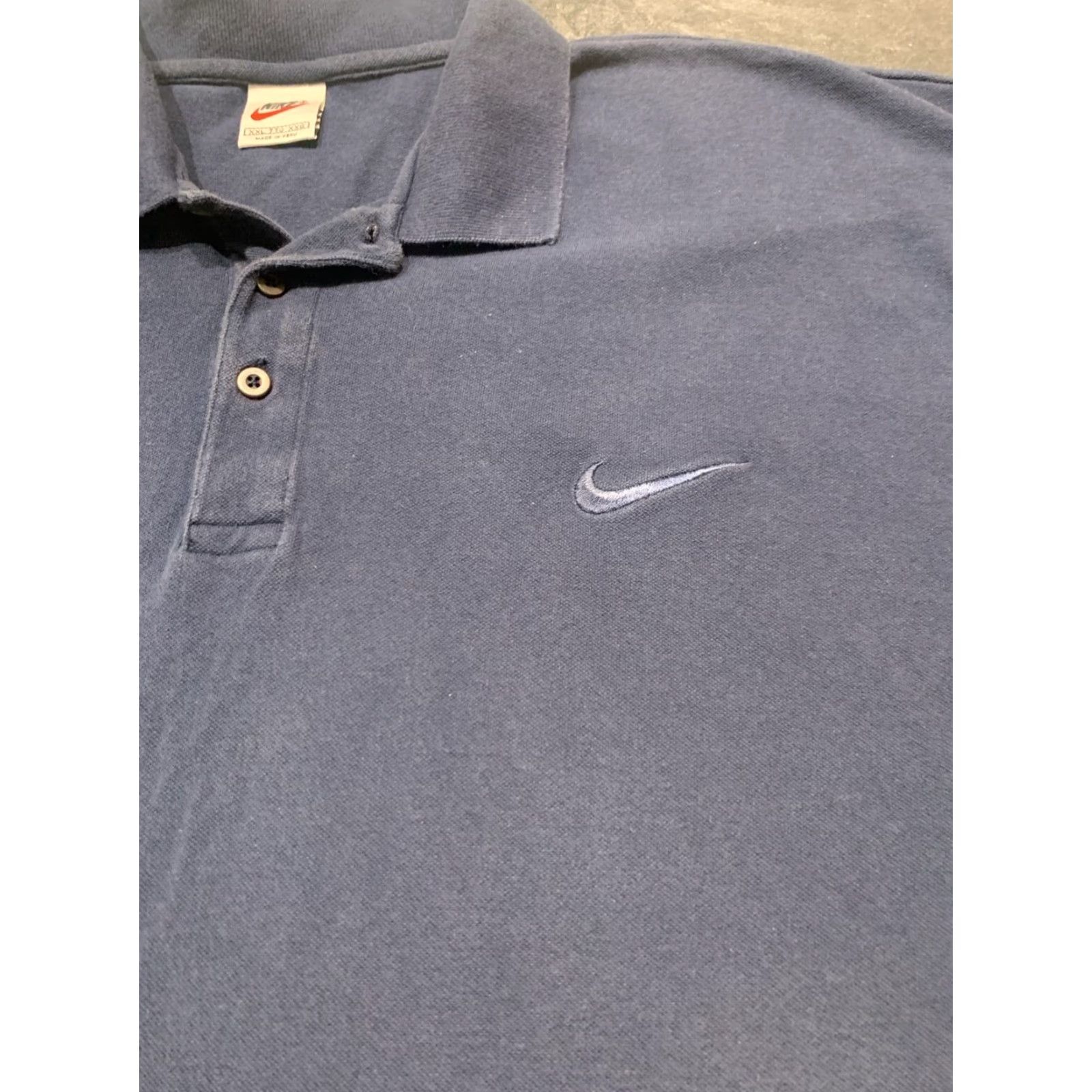 Nike VINTAGE Nike Polo Shirt Golf 2XL Navy Blue 100% Cotton Mens Polo 2XL Navy Golf Shirt Size US XXL / EU 58 / 5 - 3 Thumbnail