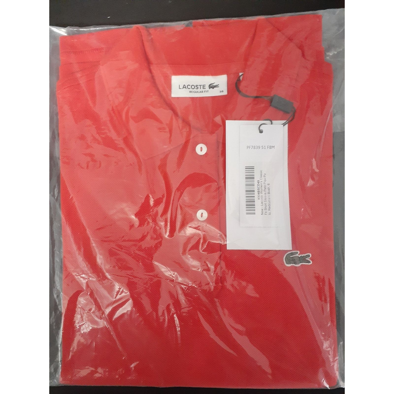 Lacoste Lacoste Women's Classic Fit Short Petit Pique Polo Red 6 Size M / US 6-8 / IT 42-44 - 2 Thumbnail