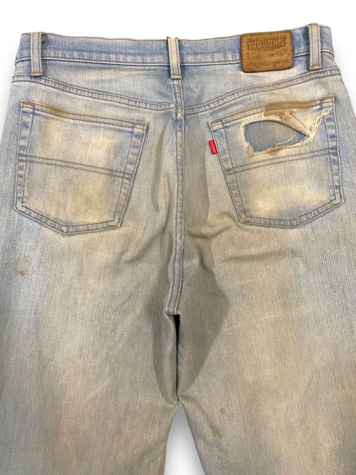 Big John Vintage 90s Big John Japan Dirty Mud Wash Baggy Jeans Size US 32 / EU 48 - 12 Thumbnail