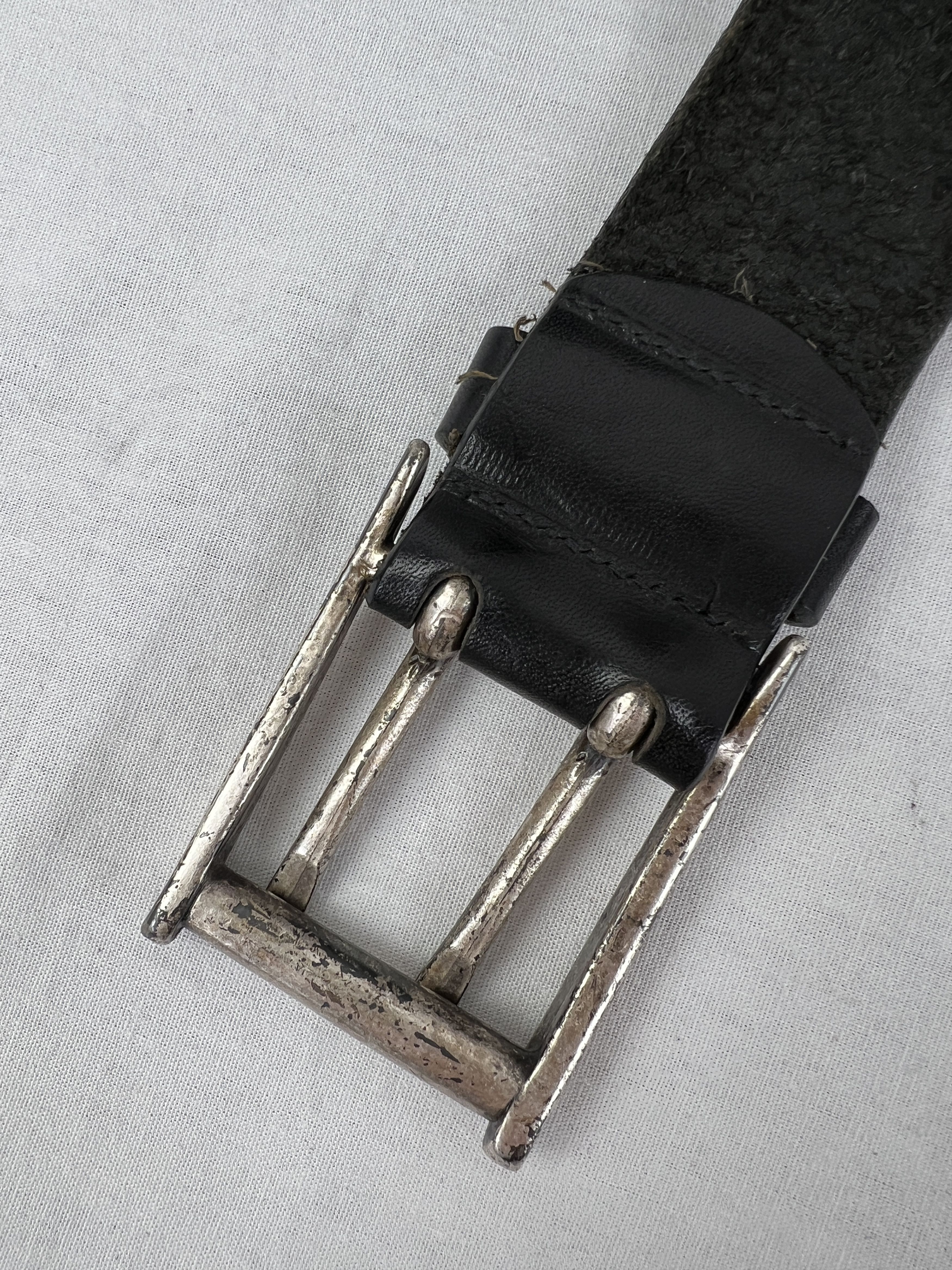 Diesel Vintage y2k Diesel Fork Buckle Cowboy Black Leather Belt Size ONE SIZE - 13 Thumbnail