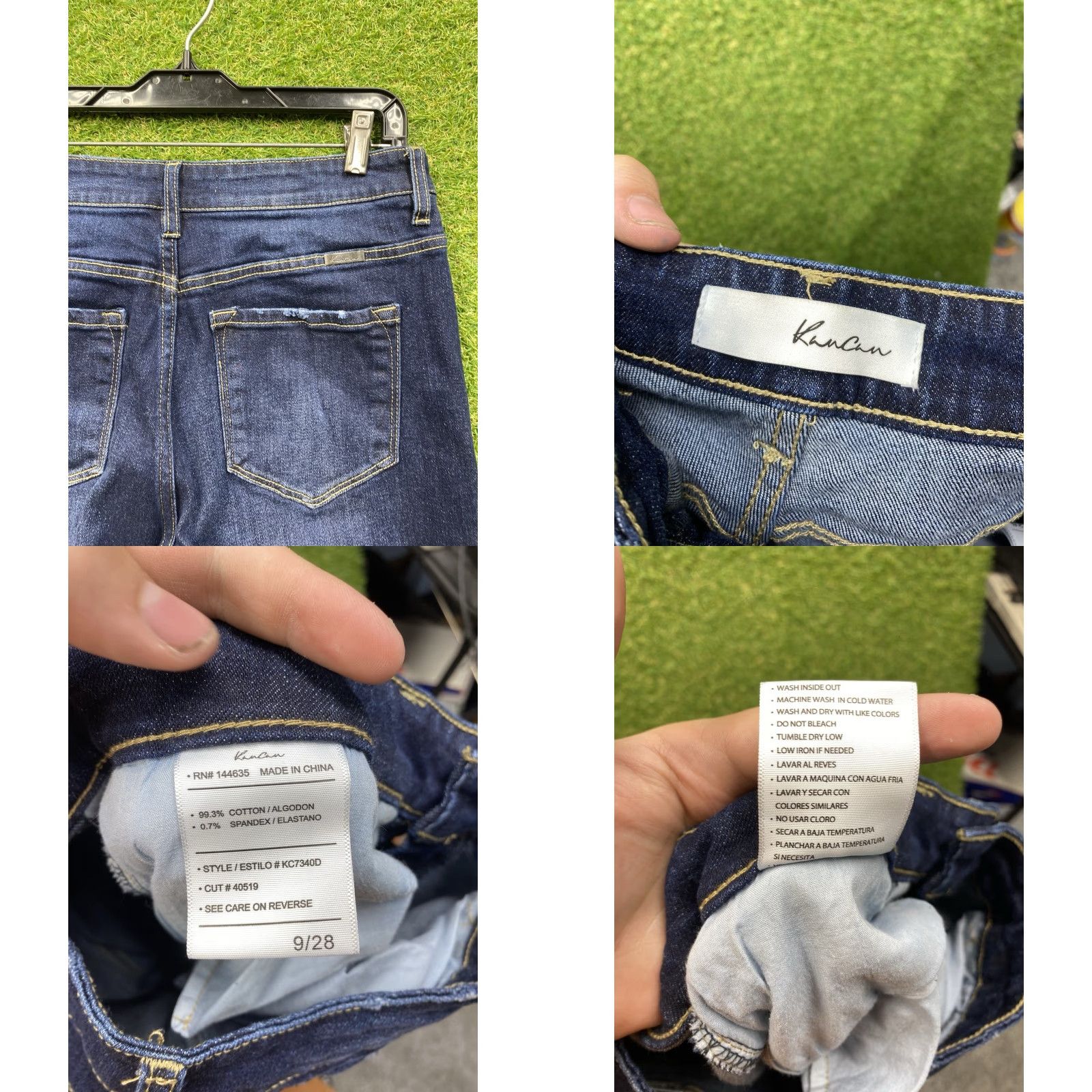 Vintage KanCan Jeans Womens 9/28 Odie High Rise Flare Dark Wash Stretch Hipster Denim Size 28" / US 6 / IT 42 - 8 Thumbnail