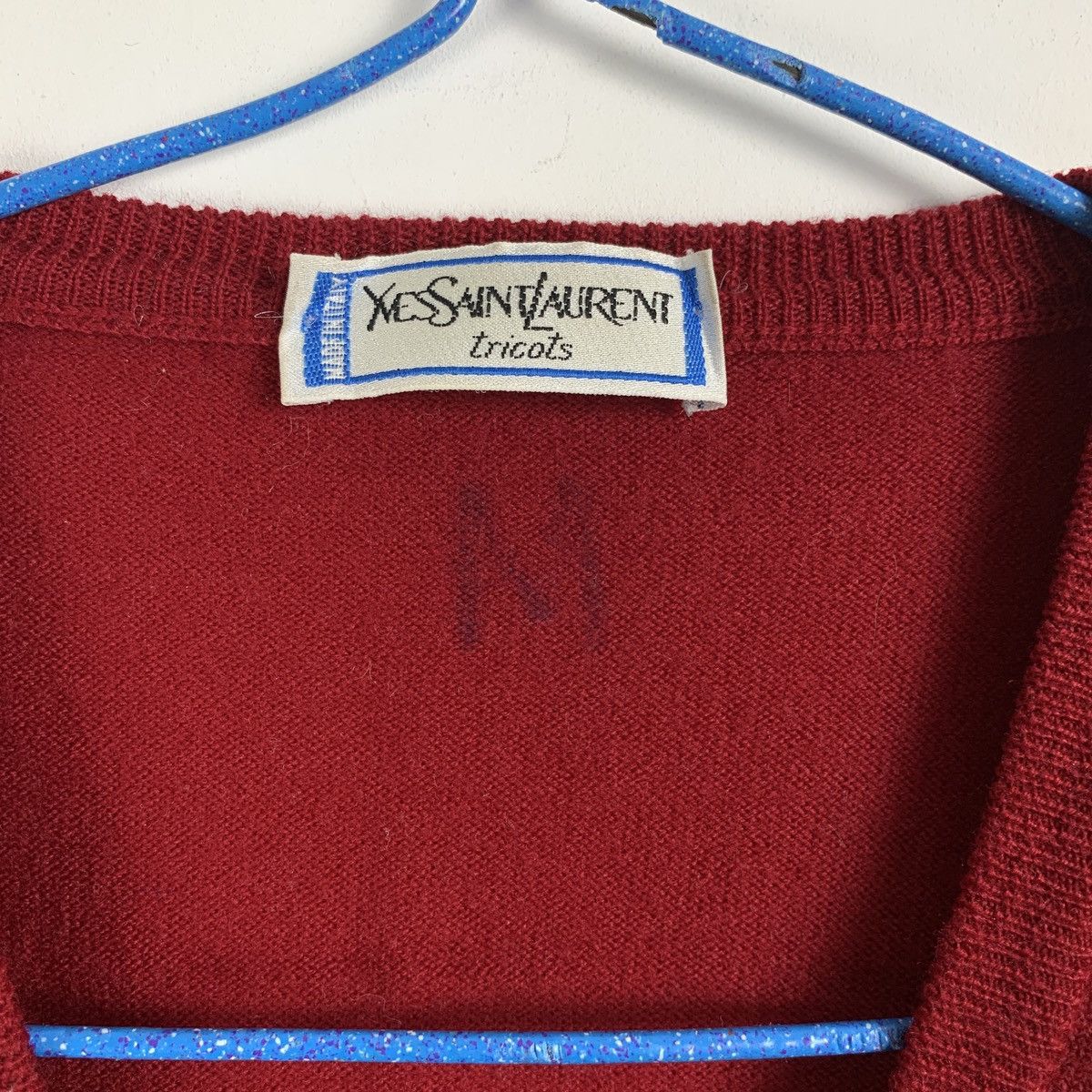 Vintage × Yves Saint Laurent Yves Saint Laurent Tricots Pour Homme Wool V-neck Sweater Size US L / EU 52-54 / 3 - 5 Thumbnail