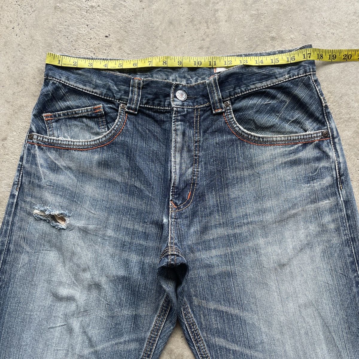 Edwin × Japanese Brand × Jean W35 Vintage Edwin XV-S Faded BAGGY Distressed Jeans Pants Size US 35 - 5 Thumbnail